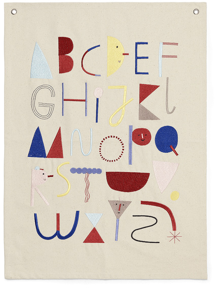 Alphabet Poster in Off-white präsentiert im Onlineshop von KAQTU Design AG. Figuren / Objekte Kids ist von Ferm Living