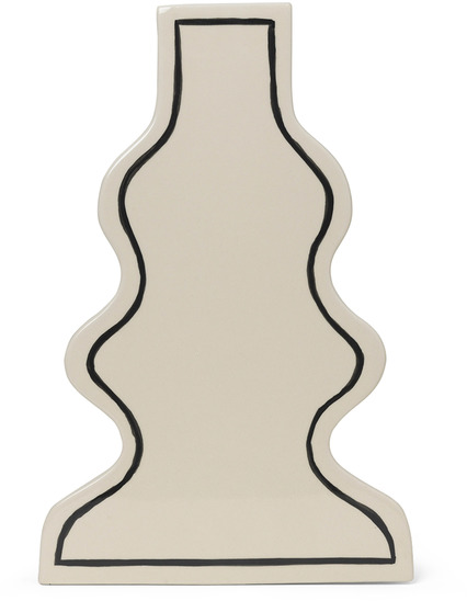 Paste Vase in Off-white / Schwarz präsentiert im Onlineshop von KAQTU Design AG. Vase ist von Ferm Living