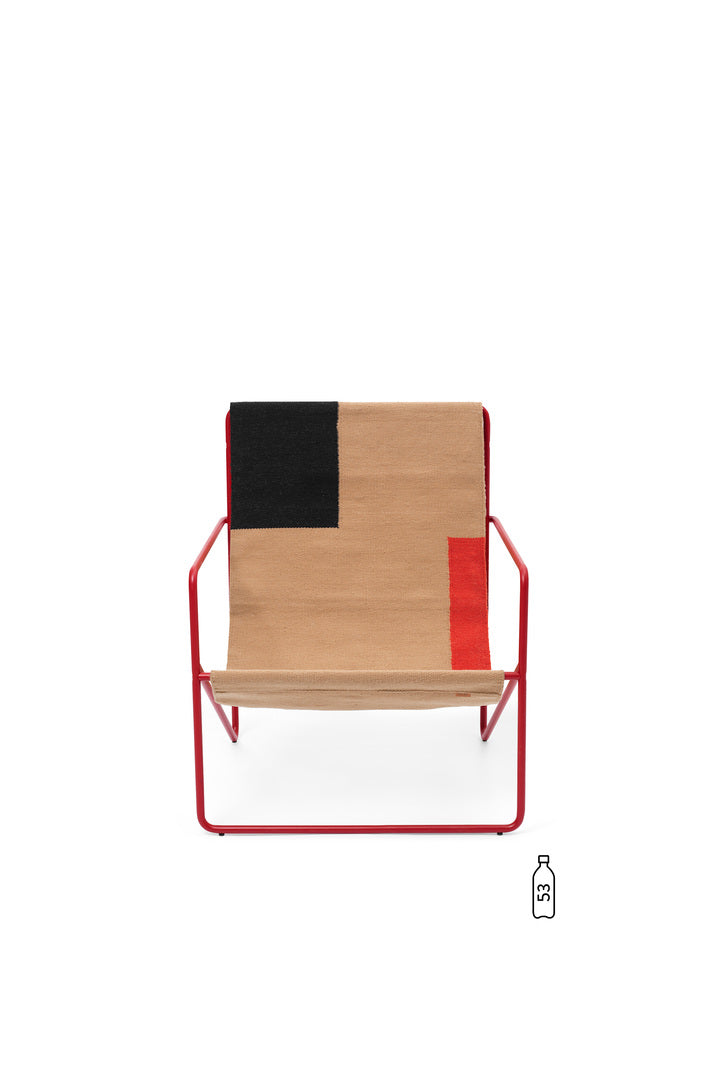 Desert Sessel in Poppy Red/Block präsentiert im Onlineshop von KAQTU Design AG. Sessel ist von Ferm Living