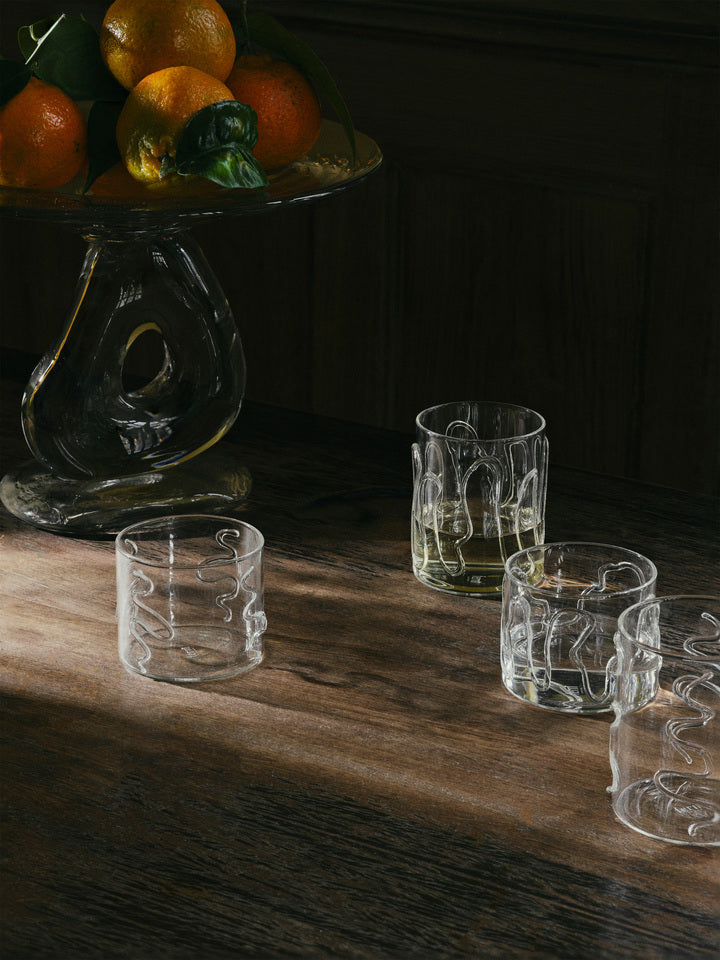 Doodle Gläser 2er Set Hoch in Clear präsentiert im Onlineshop von KAQTU Design AG. Glas ist von Ferm Living