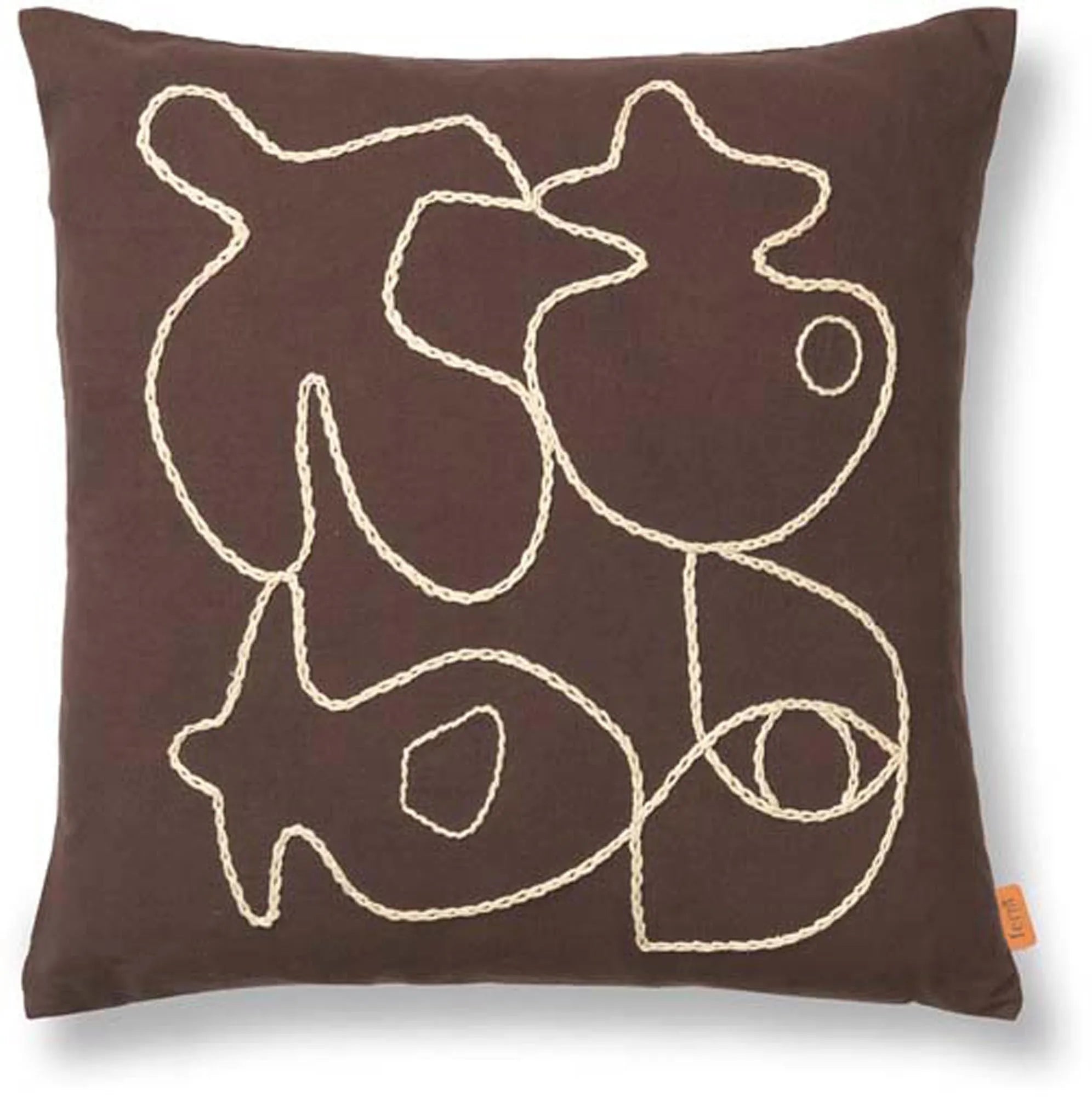 Figure Kissen  in Coffee/Sand präsentiert im Onlineshop von KAQTU Design AG. Kissen ist von Ferm Living