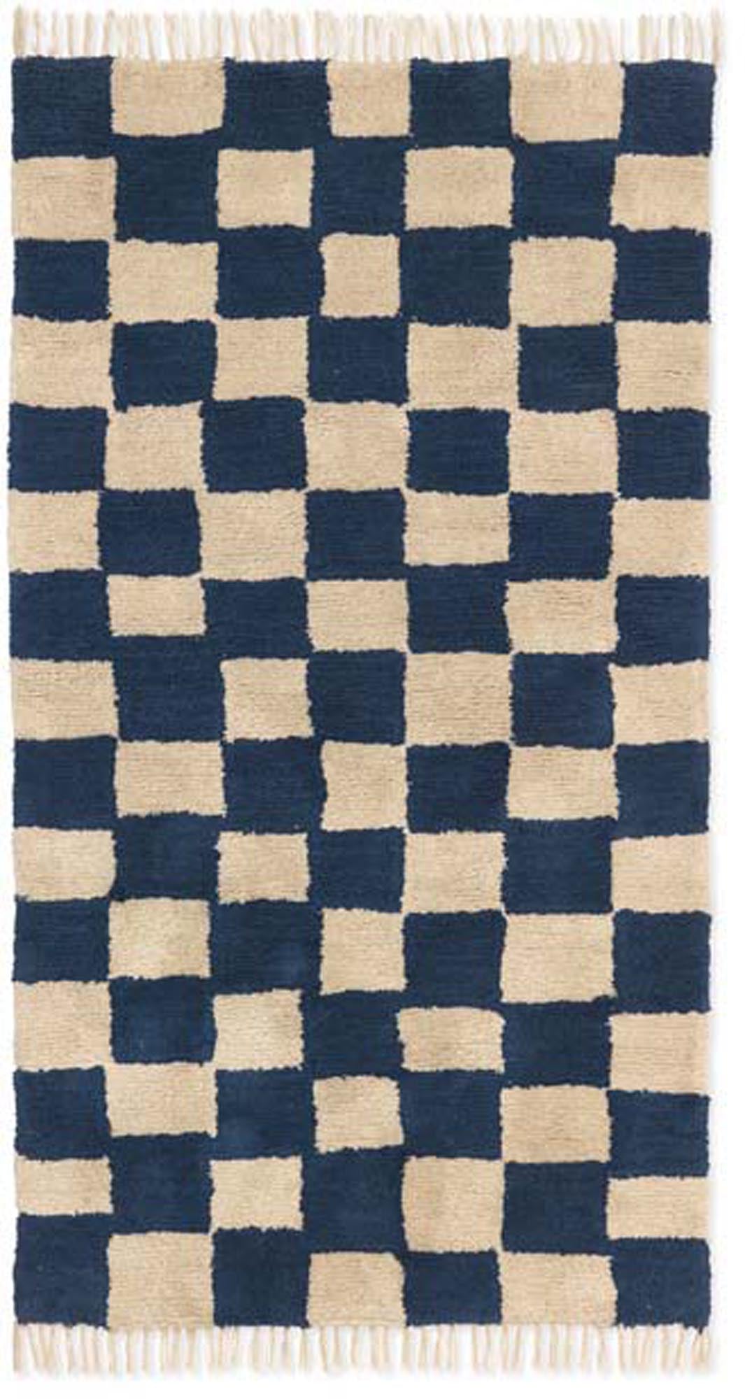 Mara Teppich in Deep Blue/Warm Sand präsentiert im Onlineshop von KAQTU Design AG. Teppich ist von Ferm Living