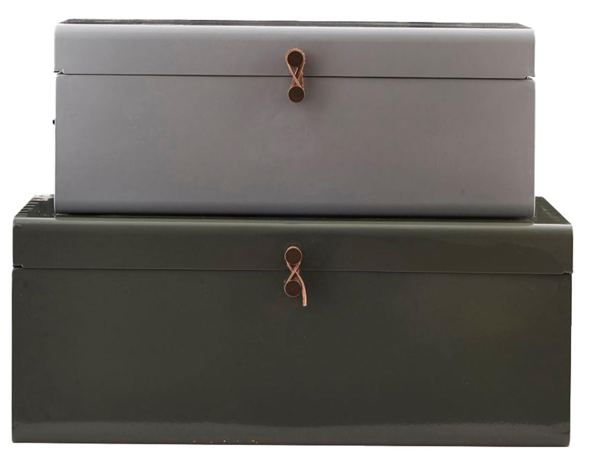 Aufbewahrung, Metal in Grau/Grün präsentiert im Onlineshop von KAQTU Design AG. Aufbewahrungsboxen ist von House Doctor