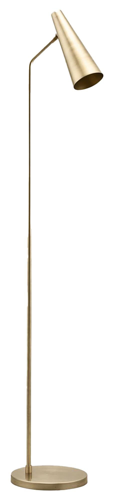 Stehleuchte Precise von House Doctor in Mattschwarz, Eisen mit Messingzubehör, schlanke Form
