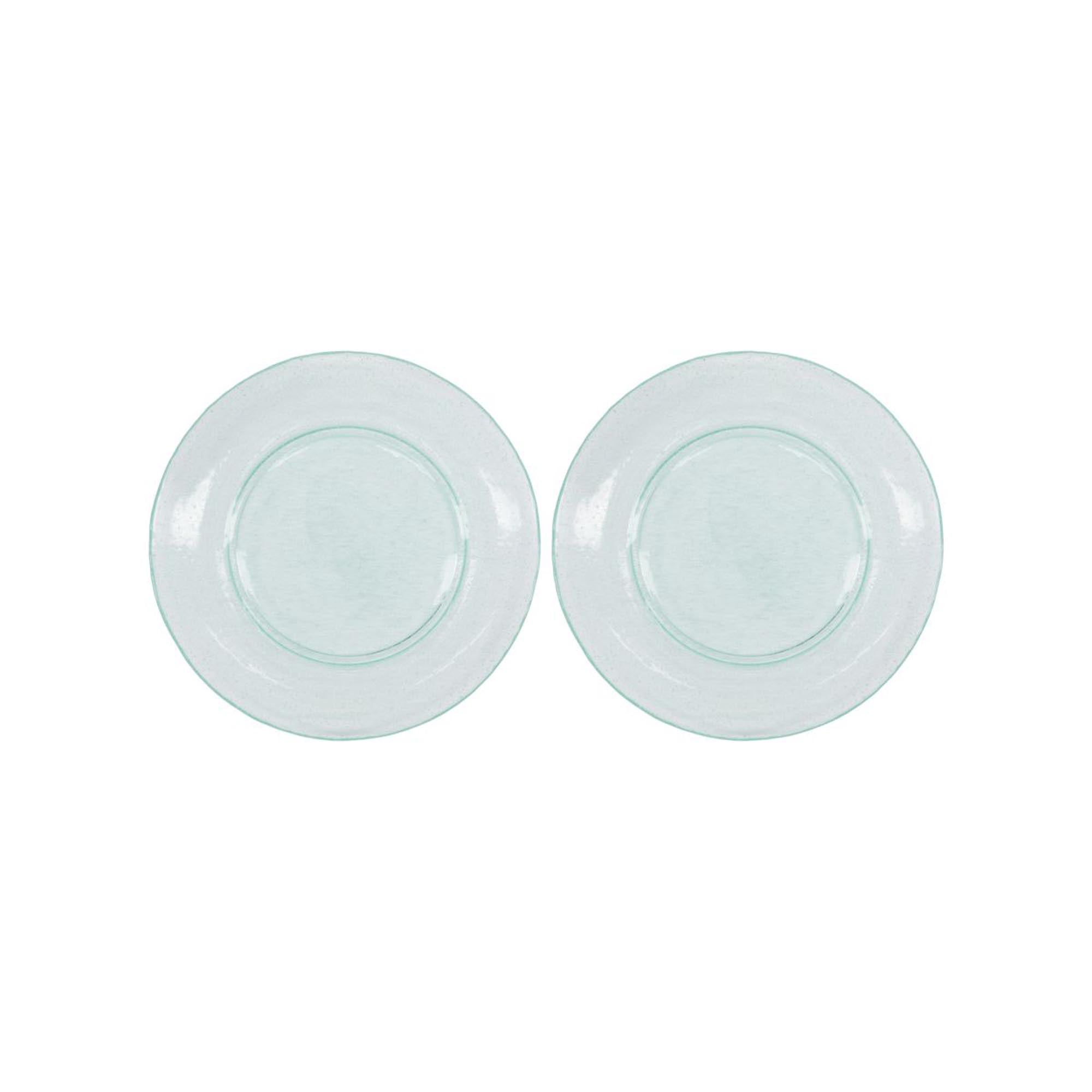 Teller HDRain von House Doctor: Grün-blaues Glas mit Luftbläschen, ideal für ungezwungene Sommerabende im Garten.