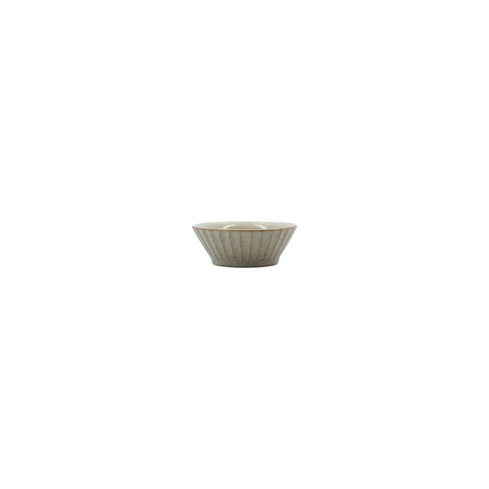 Elegante HDPleat Schüssel von House Doctor: Grau/braun, geriffelt, matt außen, glänzend innen. Perfekt für Salate und Snacks.