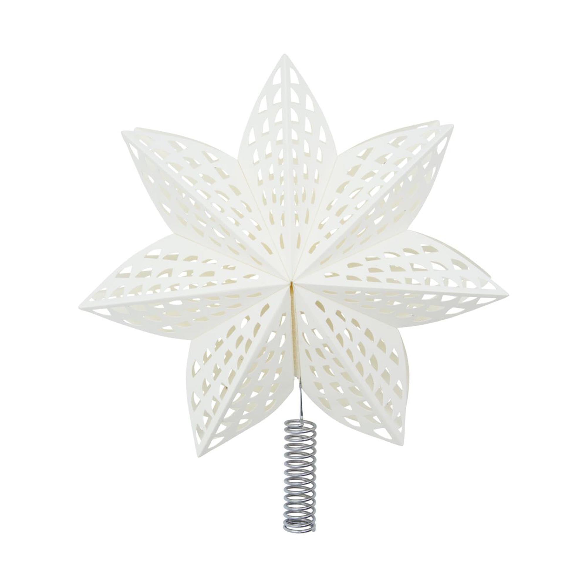 Eleganter Weihnachtsbaumstern von House Doctor: Weiß, filigran, aus Papier mit Eisen und Nylon. Perfekt für festliche Dekoration.