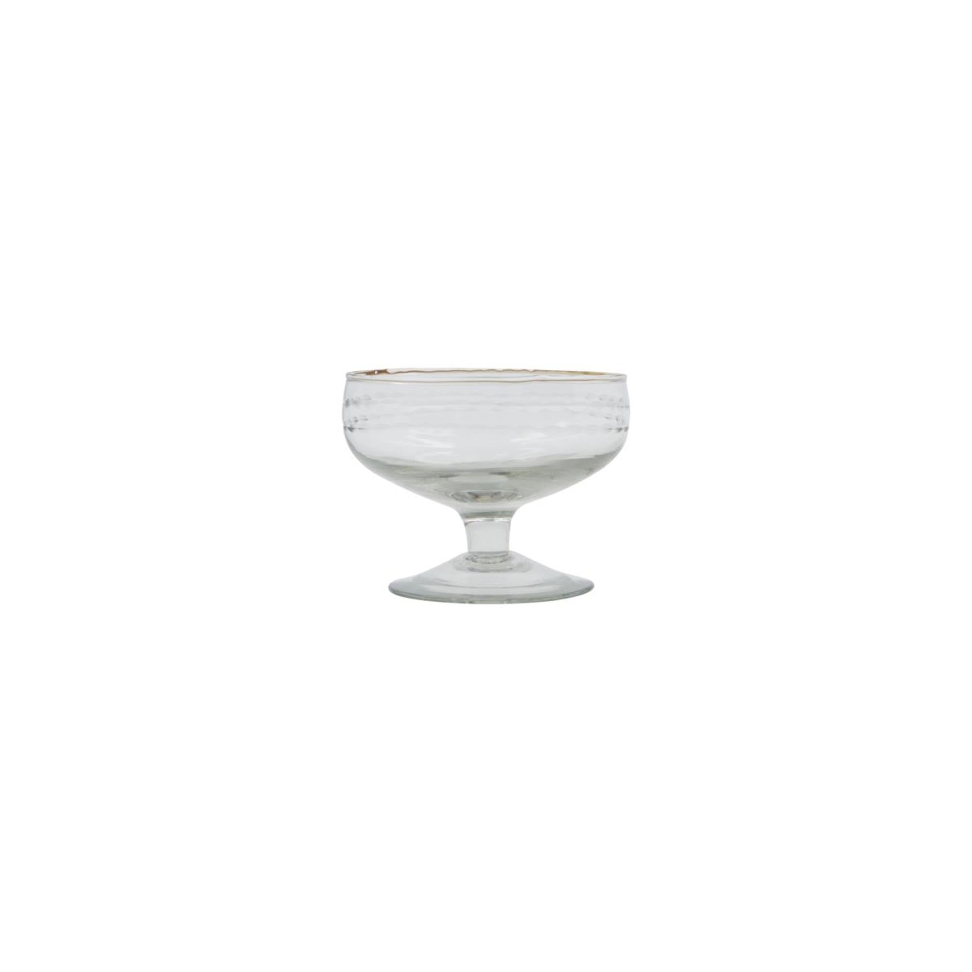 Elegante, mundgeblasene Dessertschale aus klarem Glas von House Doctor. Perfekt für stilvolle Präsentationen.