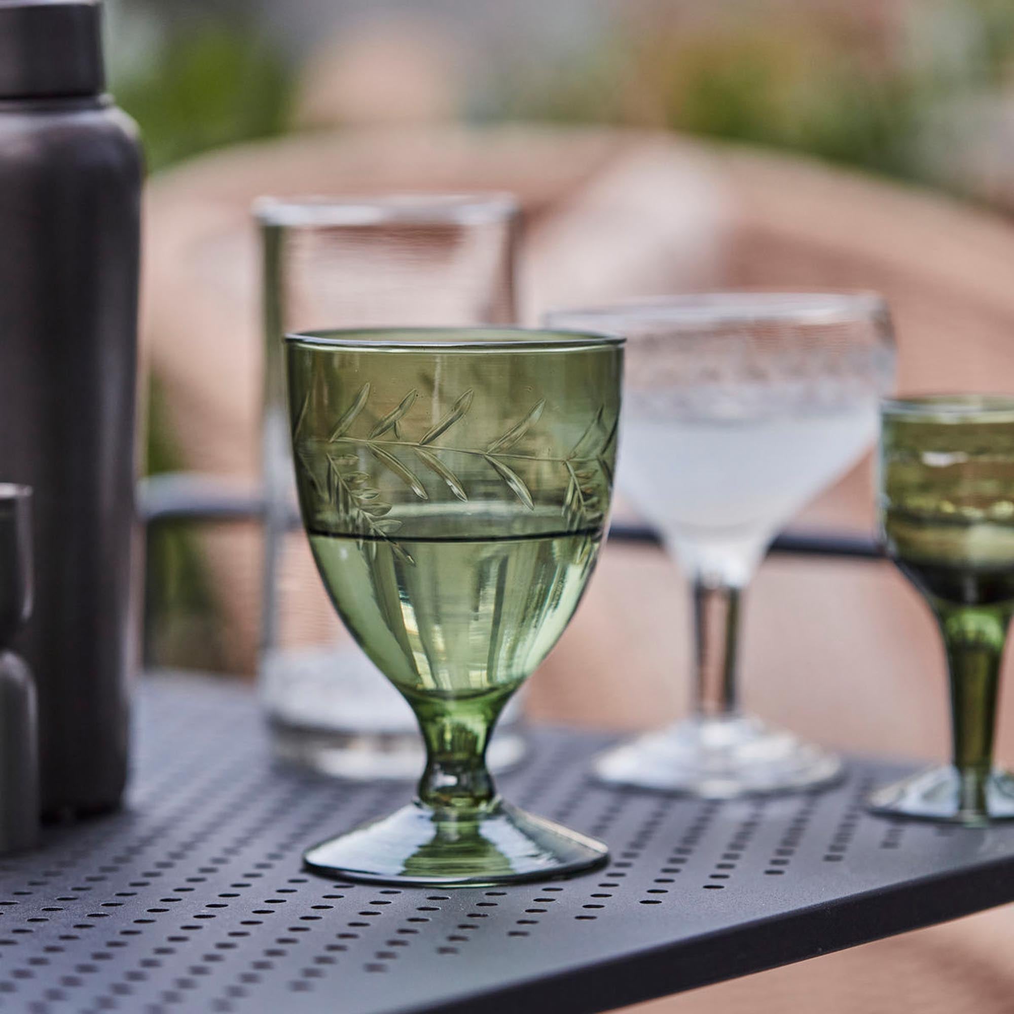 Wine glass, vintage, green