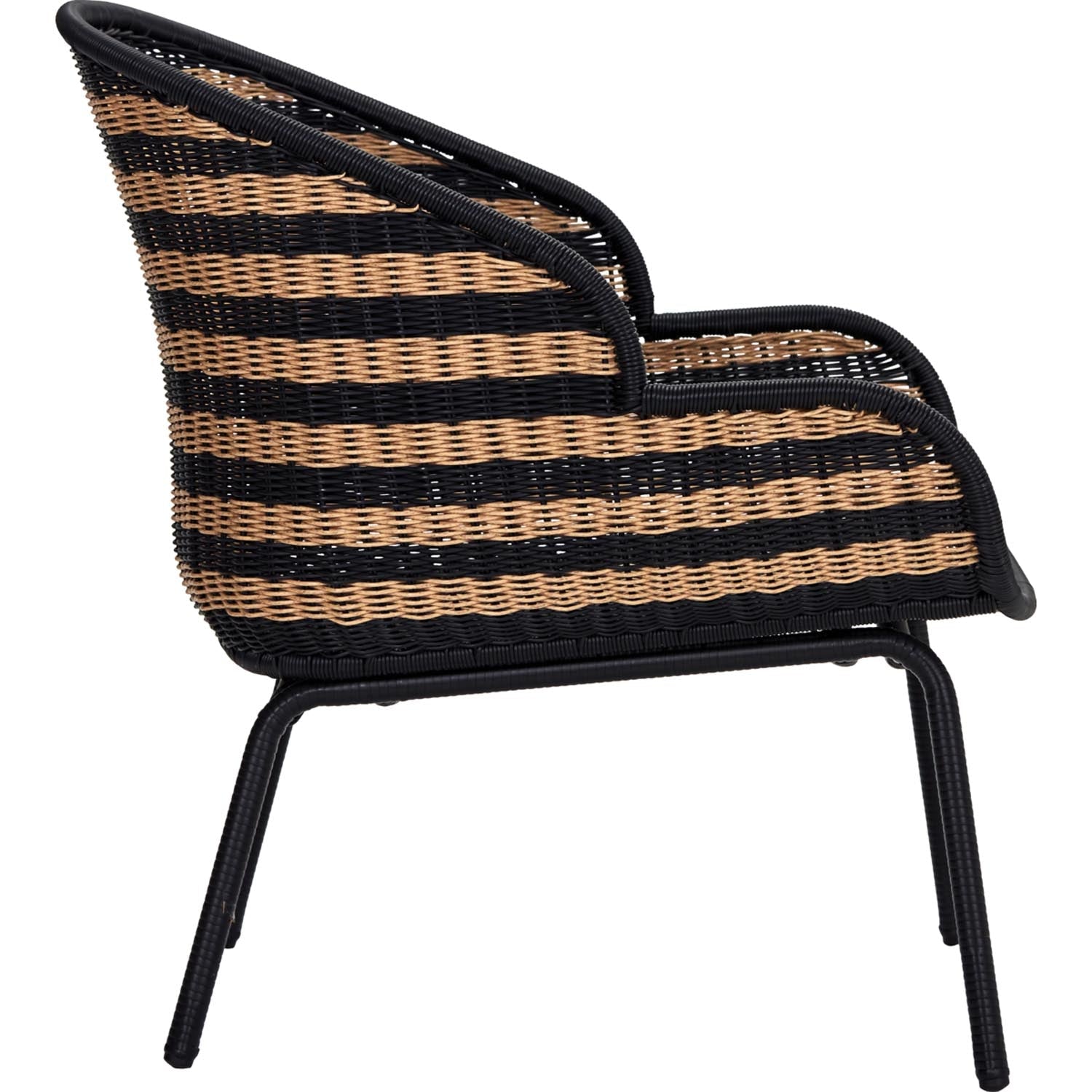 Eleganter Lounge-Sessel von House Doctor, HDHapur, aus natürlichem Material in Schwarz, ideal für stilvolle Entspannung.