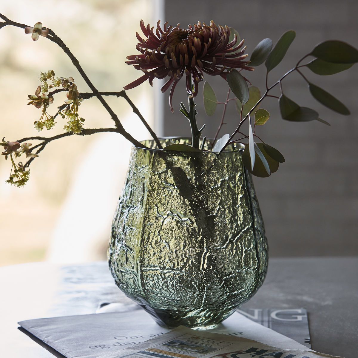 Vase, Moun in Dunkelgrün präsentiert im Onlineshop von KAQTU Design AG. Vase ist von House Doctor