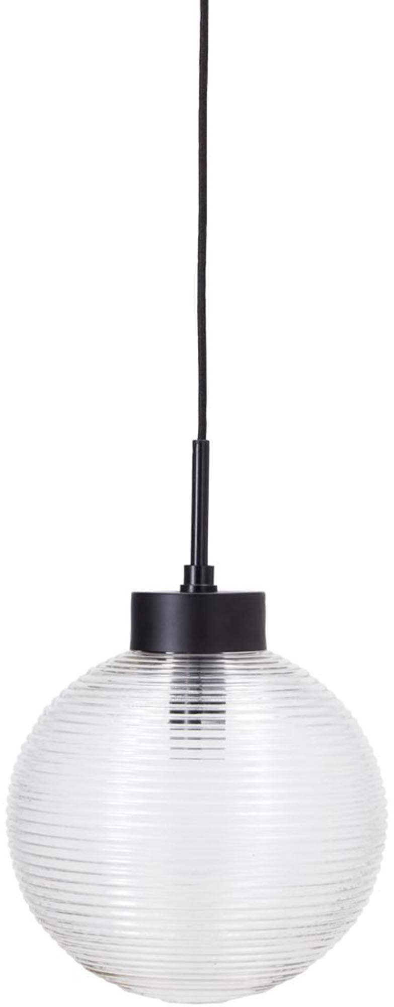 Die Gaia-Lampe von House Doctor: Handgemachter, gerippter Glasschirm, Eisenfassung, entspanntes, elegantes Design für jedes Zuhause.