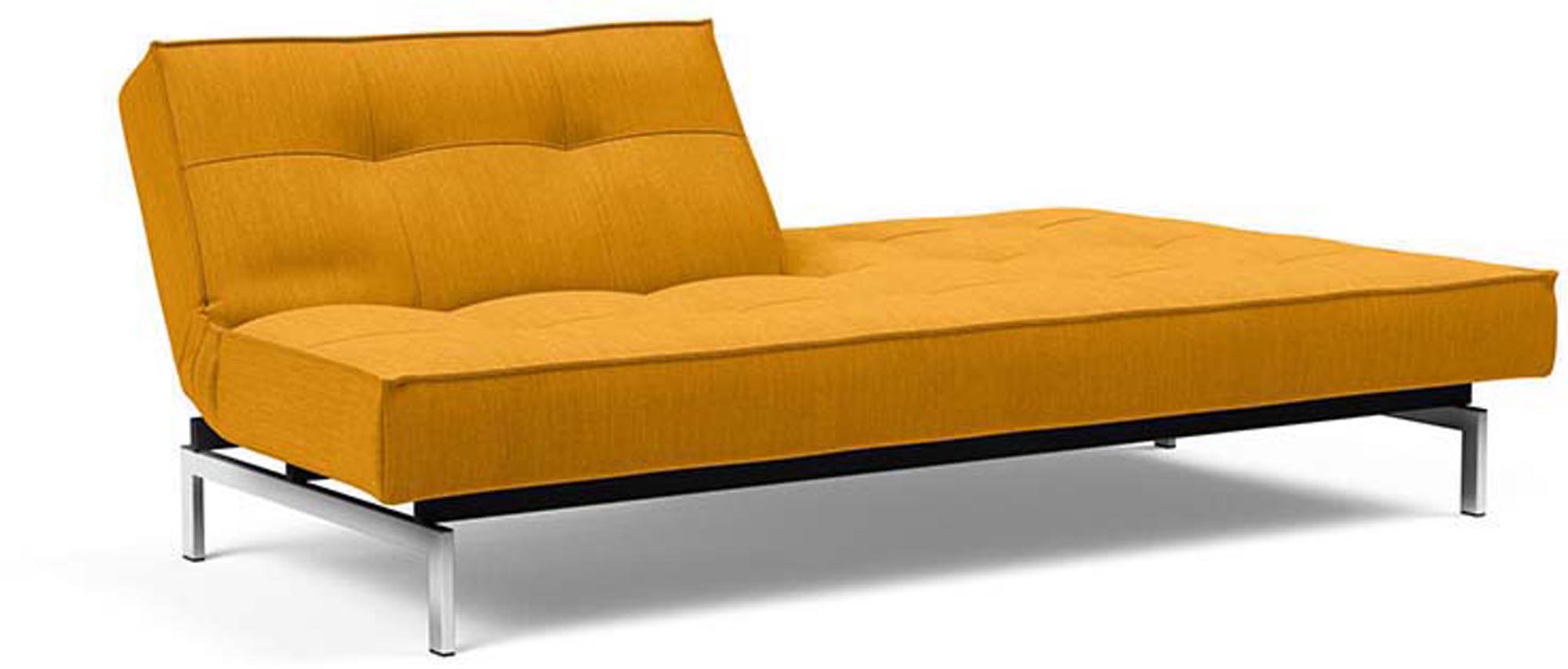 Erleben Sie das elegante Splitback Sofabett 115 Chrom von Innovation Living – ideal für moderne Räume und entspannende Nächte.