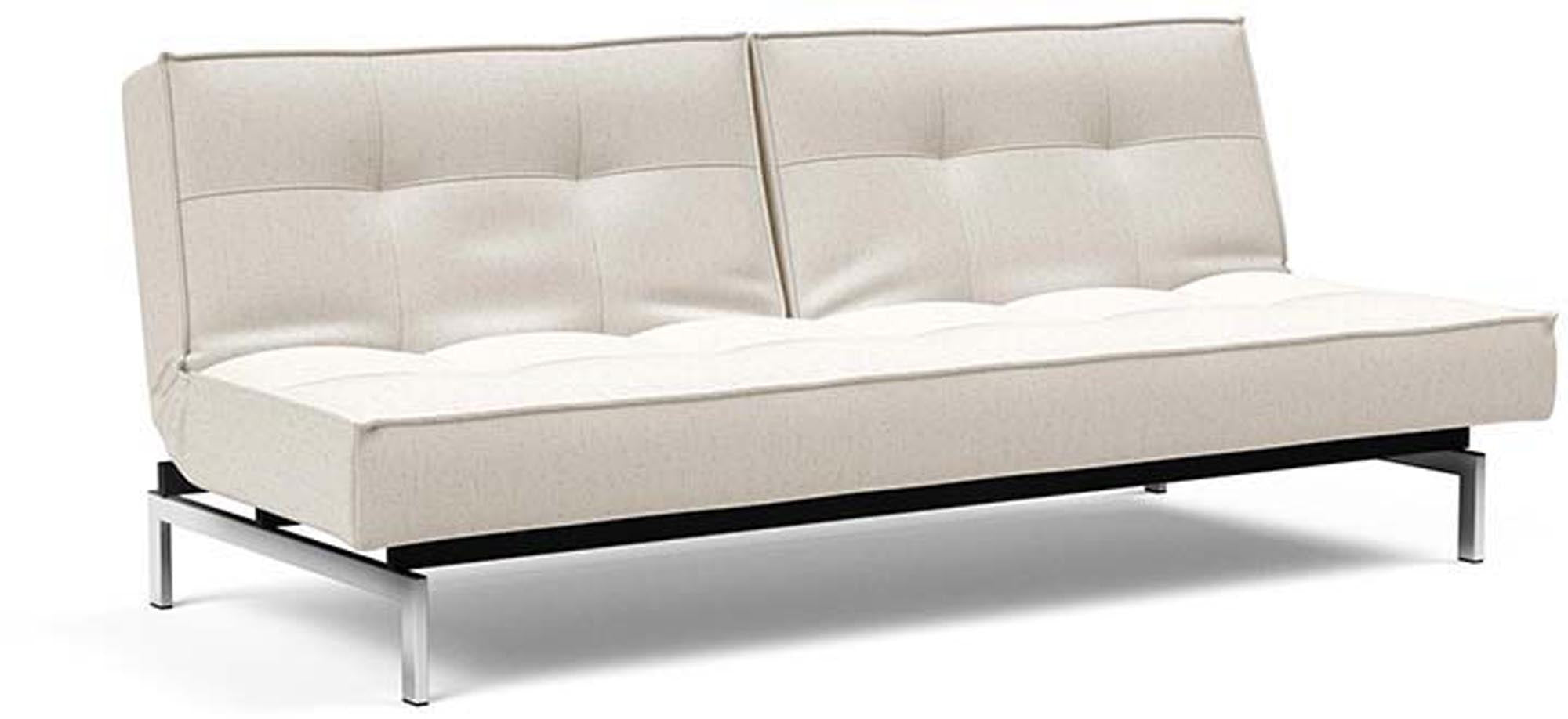 Erleben Sie das elegante Splitback Sofabett 115 Chrom von Innovation Living – ideal für moderne Räume und entspannende Nächte.
