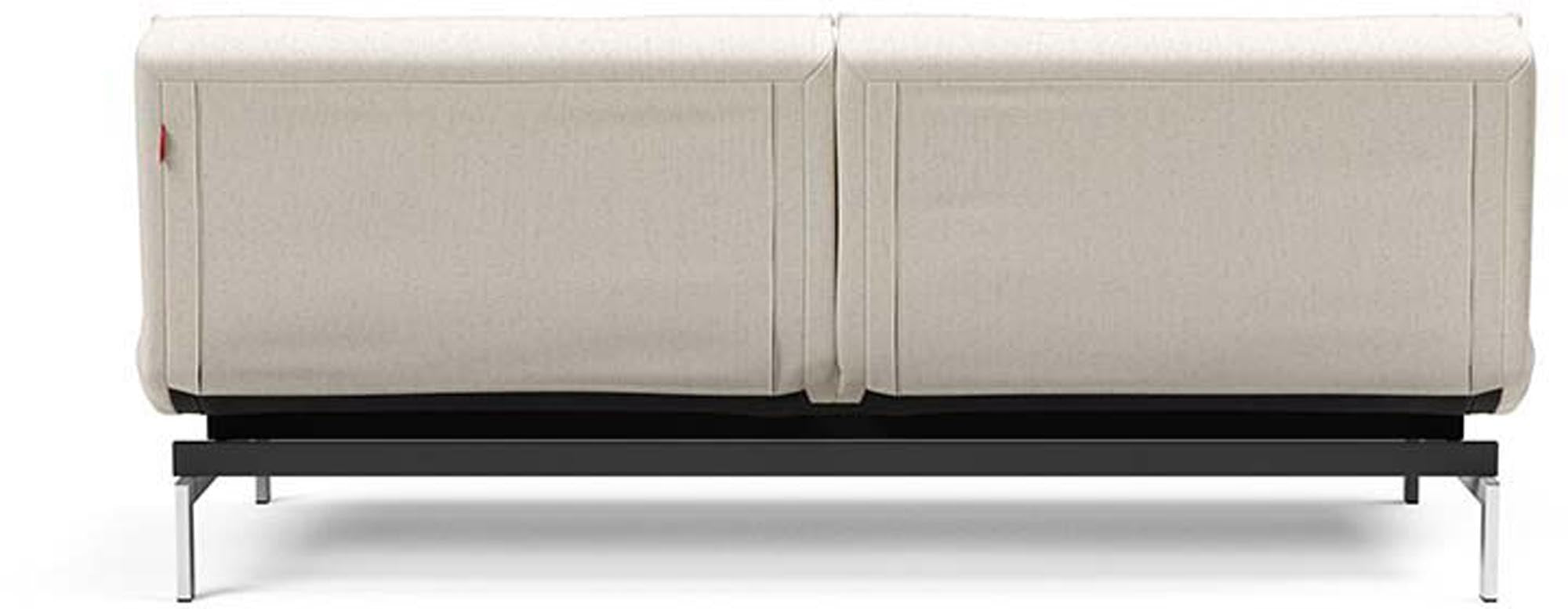 Erleben Sie das elegante Splitback Sofabett 115 Chrom von Innovation Living – ideal für moderne Räume und entspannende Nächte.
