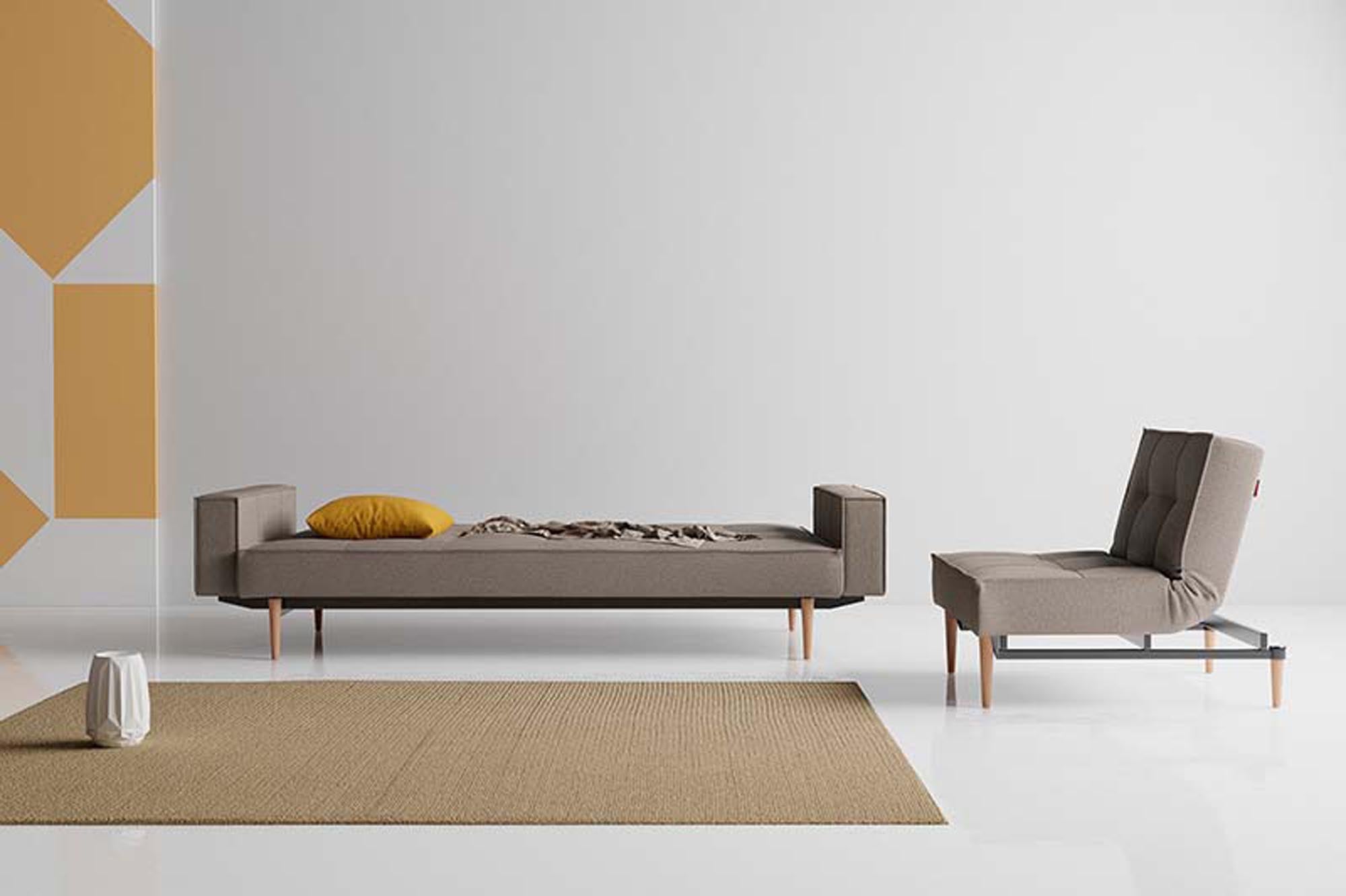 Erleben Sie das elegante Splitback Sofabett 115 Styletto von Innovation Living – perfekt für stilvolle Räume und komfortable Nächte.
