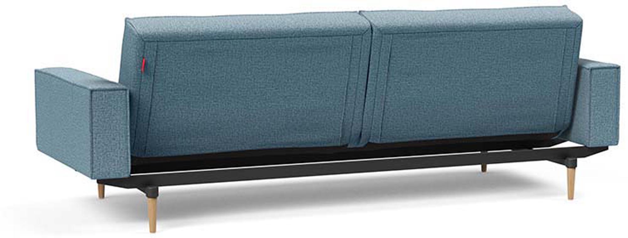 Modernes Splitback Sofabett 115 Styletto von Innovation Living mit komfortablen Armlehnen – ideal für entspannte Abende und stilvolle Einrichtung.
