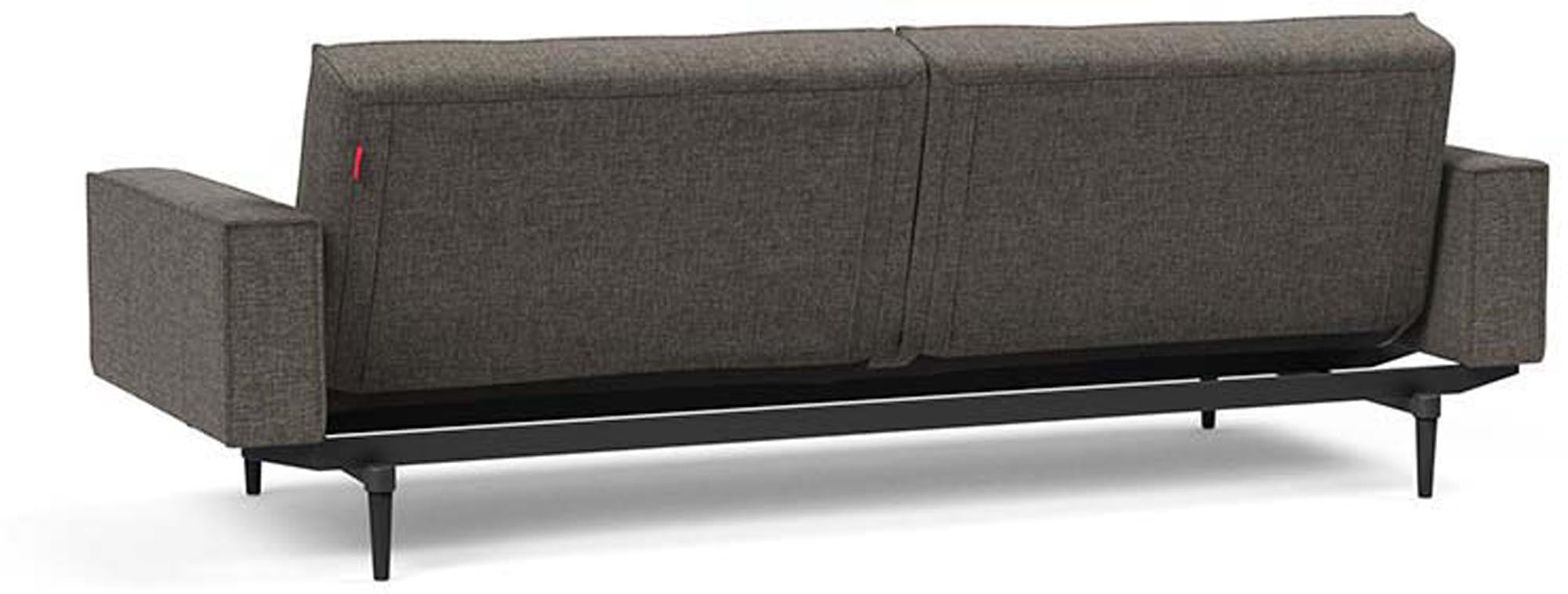 Stylisches Splitback Sofabett 115 Styletto von Innovation Living mit komfortablen Armlehnen – ideal für stilvolle Entspannung und vielseitige Nutzung.