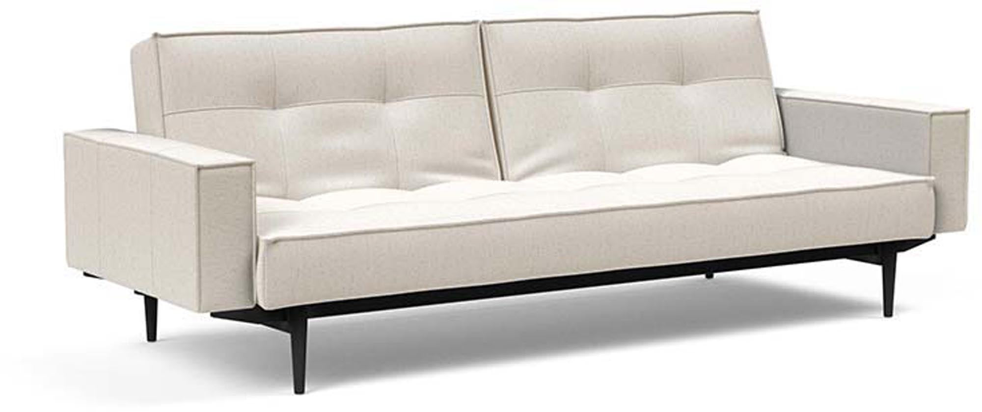 Modernes Splitback Sofabett 210 mit Armlehnen von Innovation Living.