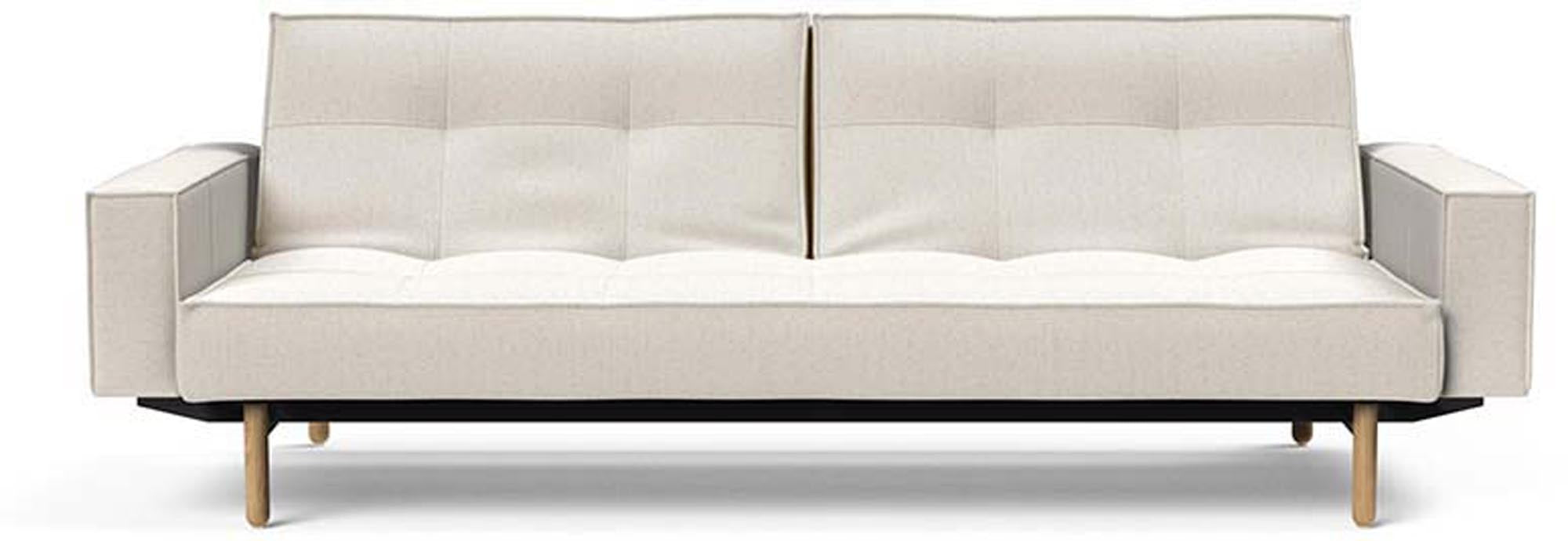 Modernes Splitback Sofabett 210 Stem mit verstellbaren Armlehnen.