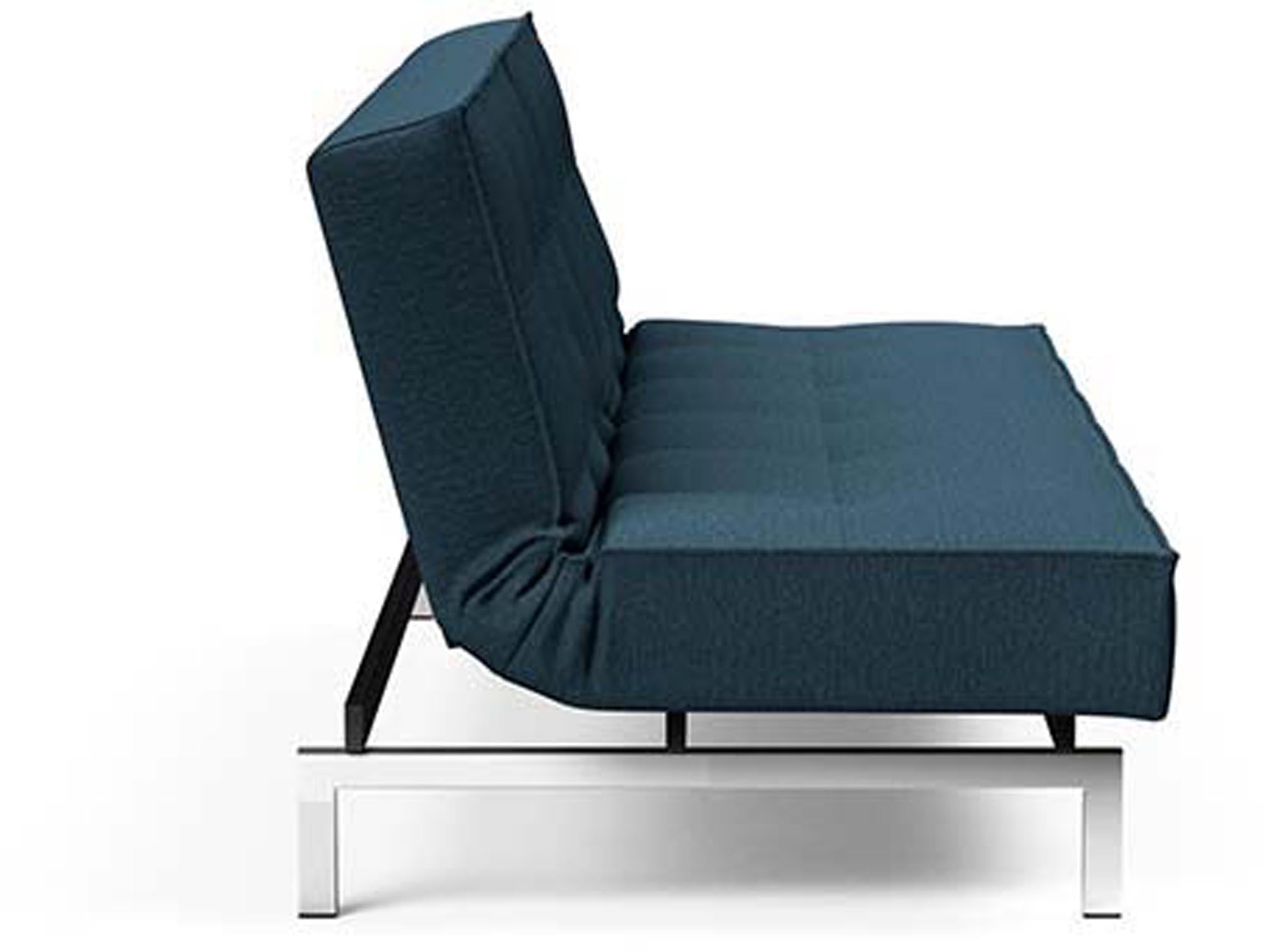 Erleben Sie das elegante Splitback Sofabett 115 Chrom von Innovation Living – ideal für moderne Räume und entspannende Nächte.