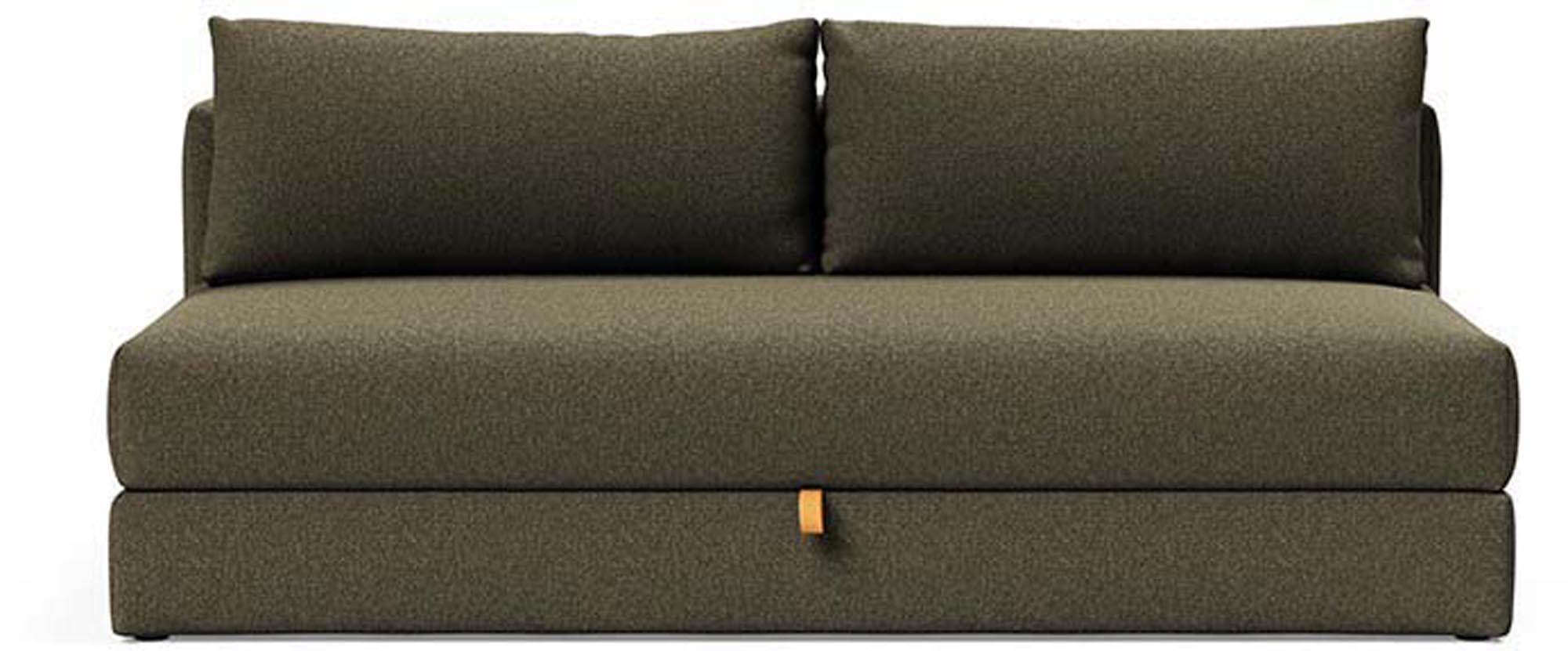 Osvald Sofabett 150: Modernes Schlafsofa mit Stauraum, ideal für kleine und große Räume, bequeme und schnelle Umwandlung.