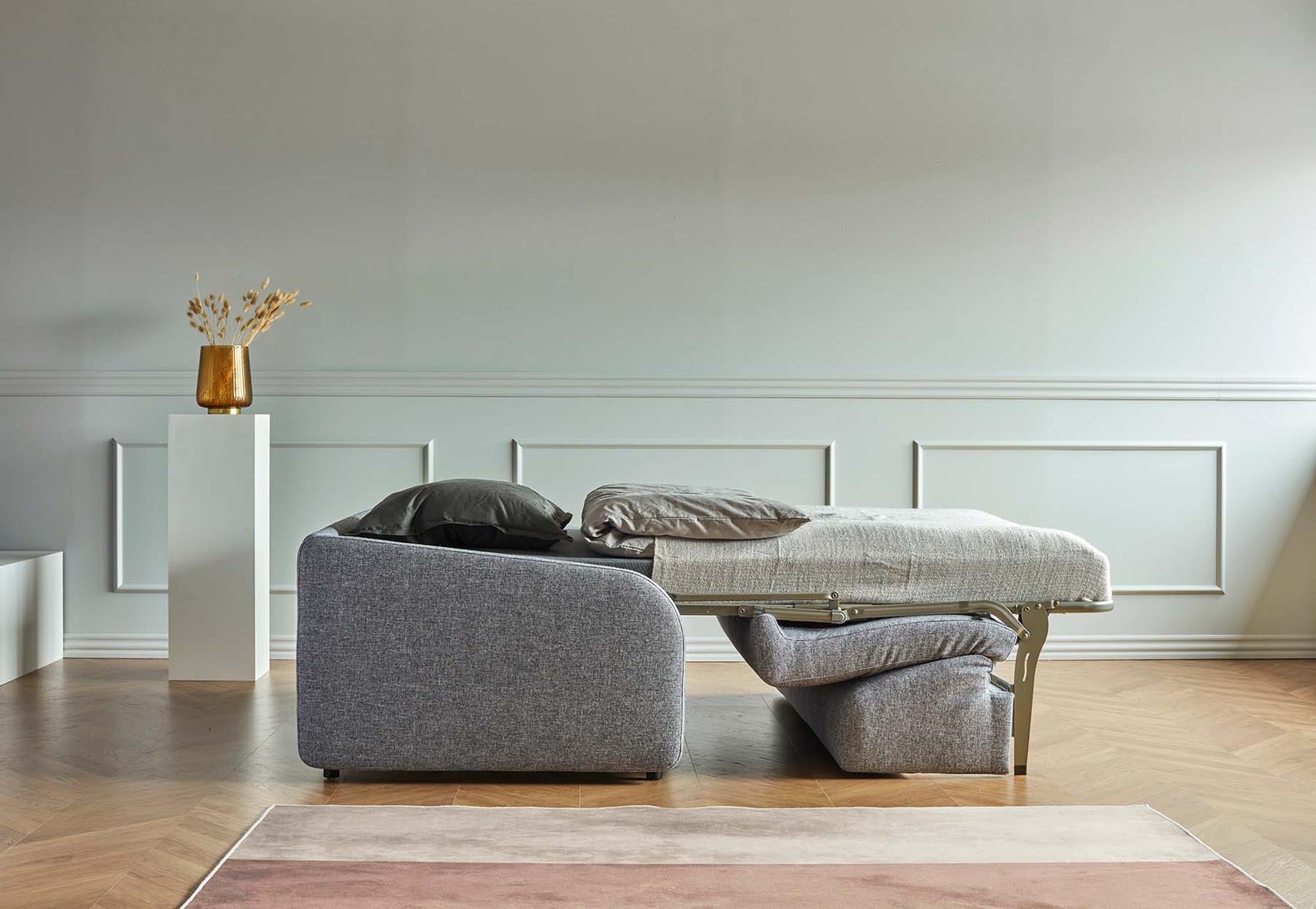 Eivor Klappsofa 160 (Dual Mattress) von Innovation Living: Elegantes Sofa mit cleverem Klappmechanismus, ideal für flexible Wohnlösungen und Übernachtungsgäste.