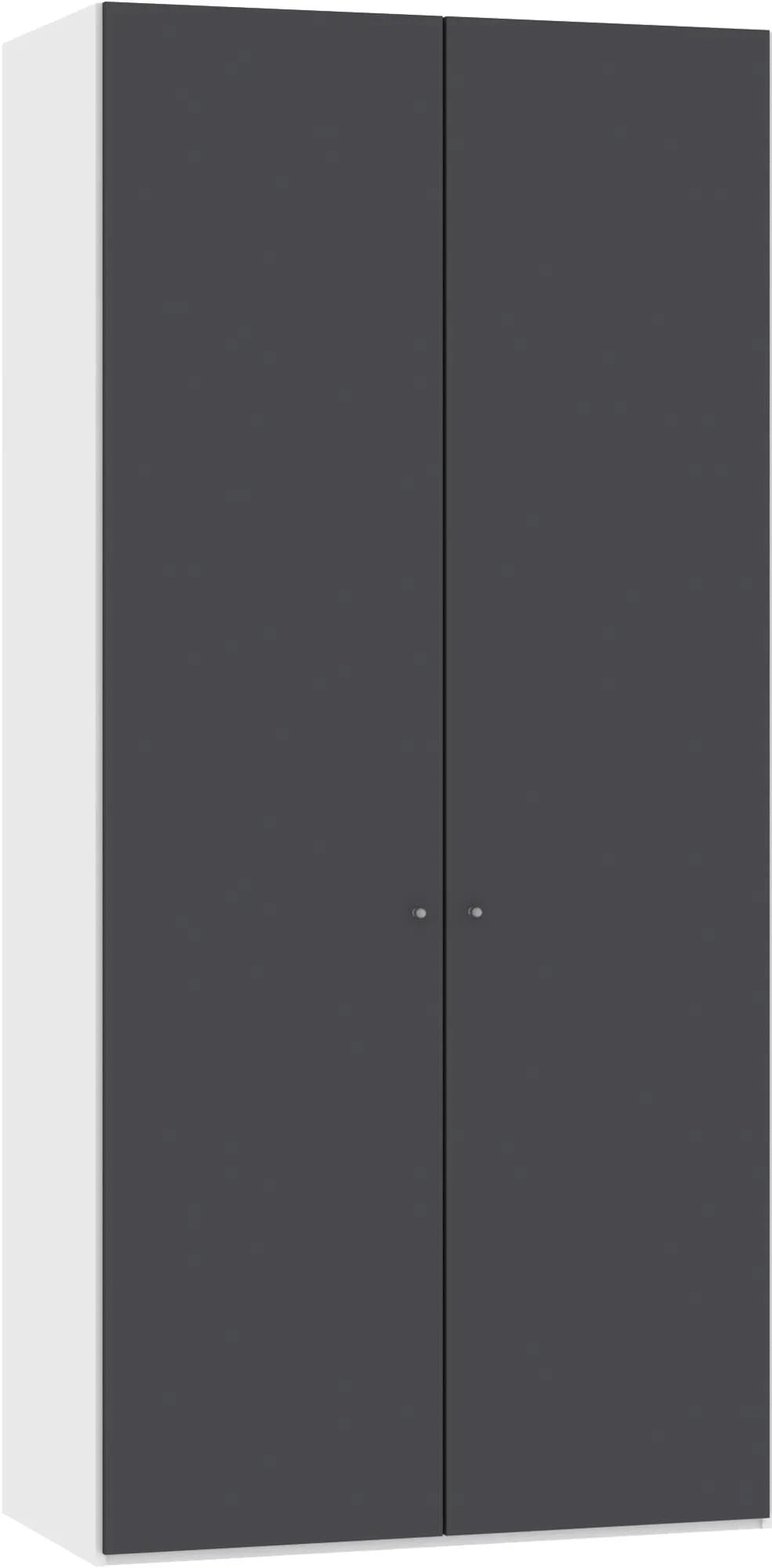 Eleganter 2-türiger Drehtürenschrank in Anthrazit von Jutzler, individuell konfigurierbar, stabil und einfach aufzubauen.