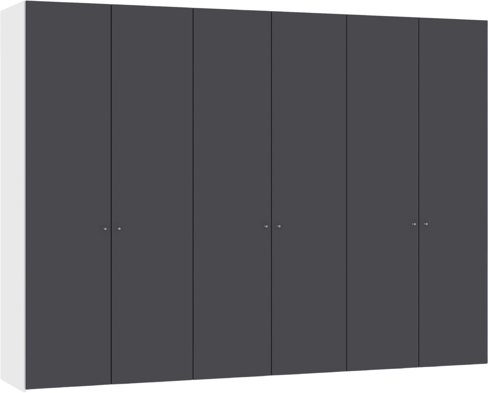 Eleganter Jutzler Kleiderschrank: 6 Türen, anthrazit, zeitloses Design.