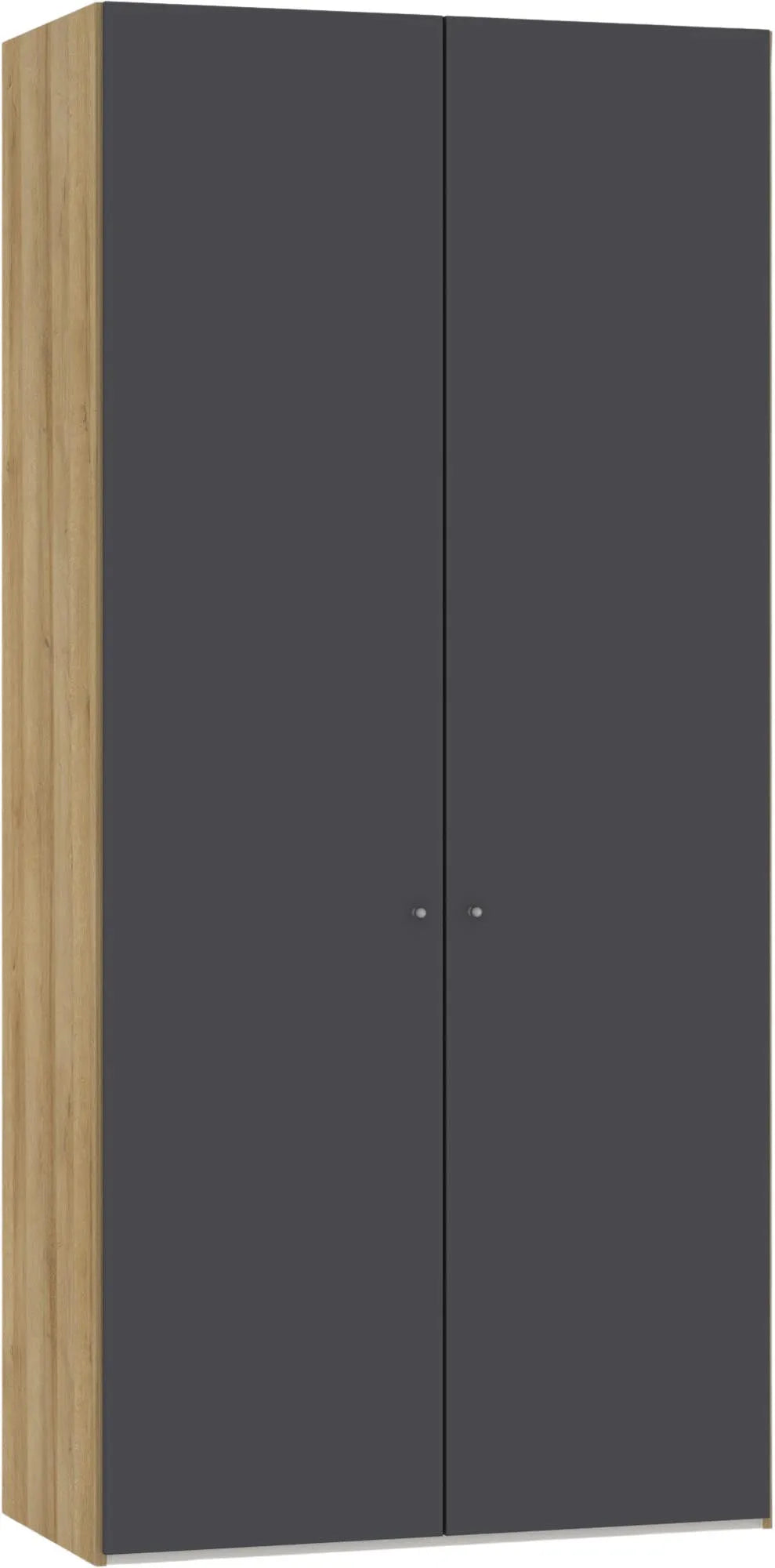 Moderner Jutzler Drehtürenschrank 2-türig Anthrazit inkl. Zubehör.