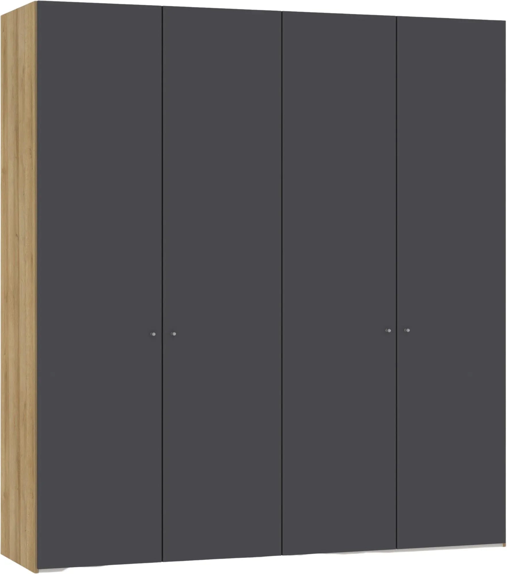 Eleganter Jutzler Drehtürenschrank 4-türig in Anthrazit mit Zubehör.