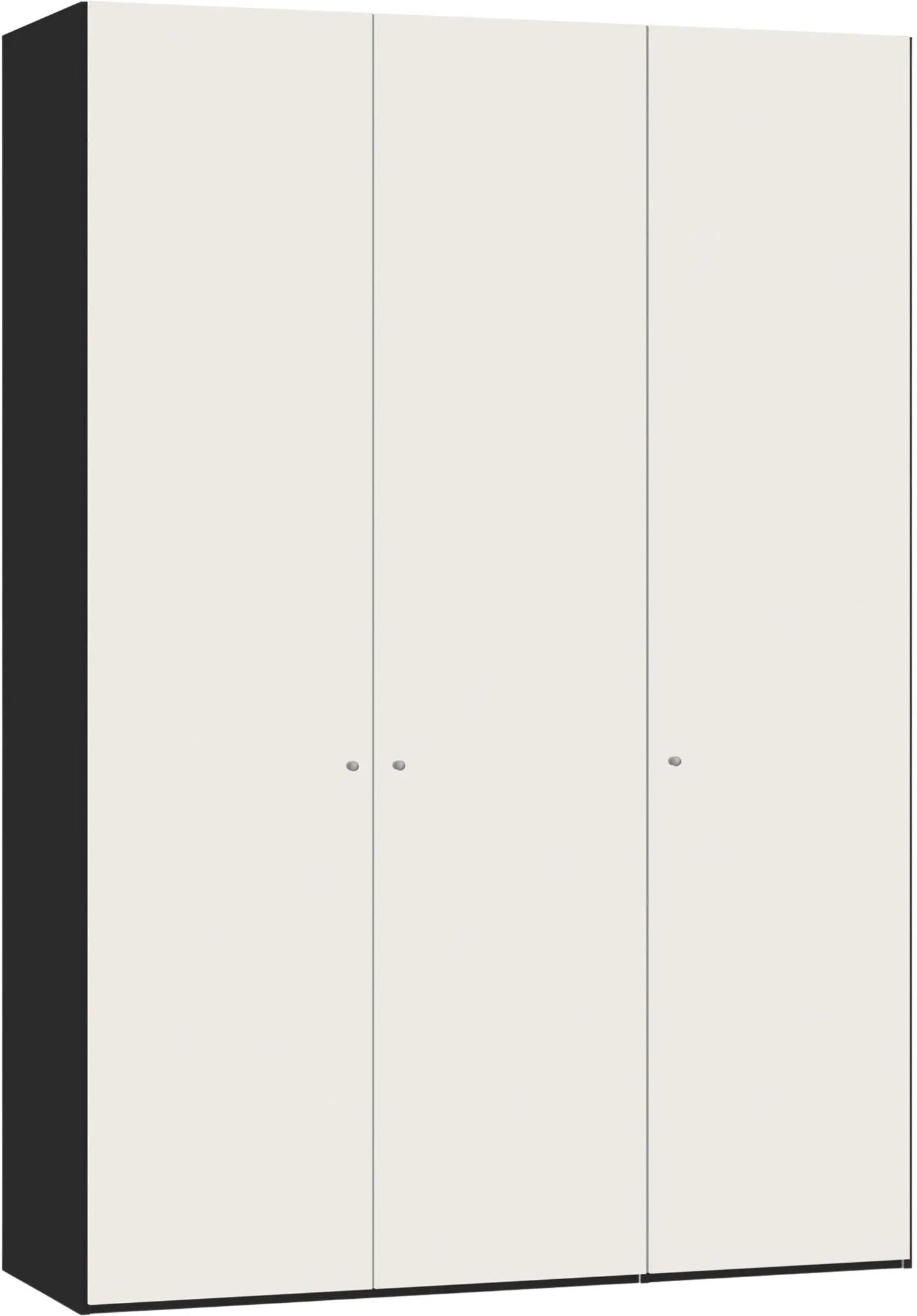 Eleganter 3-türiger Drehtürenschrank in Cremeweiß von Jutzler: Funktional, individuell konfigurierbar, stabil und einfach aufzubauen.