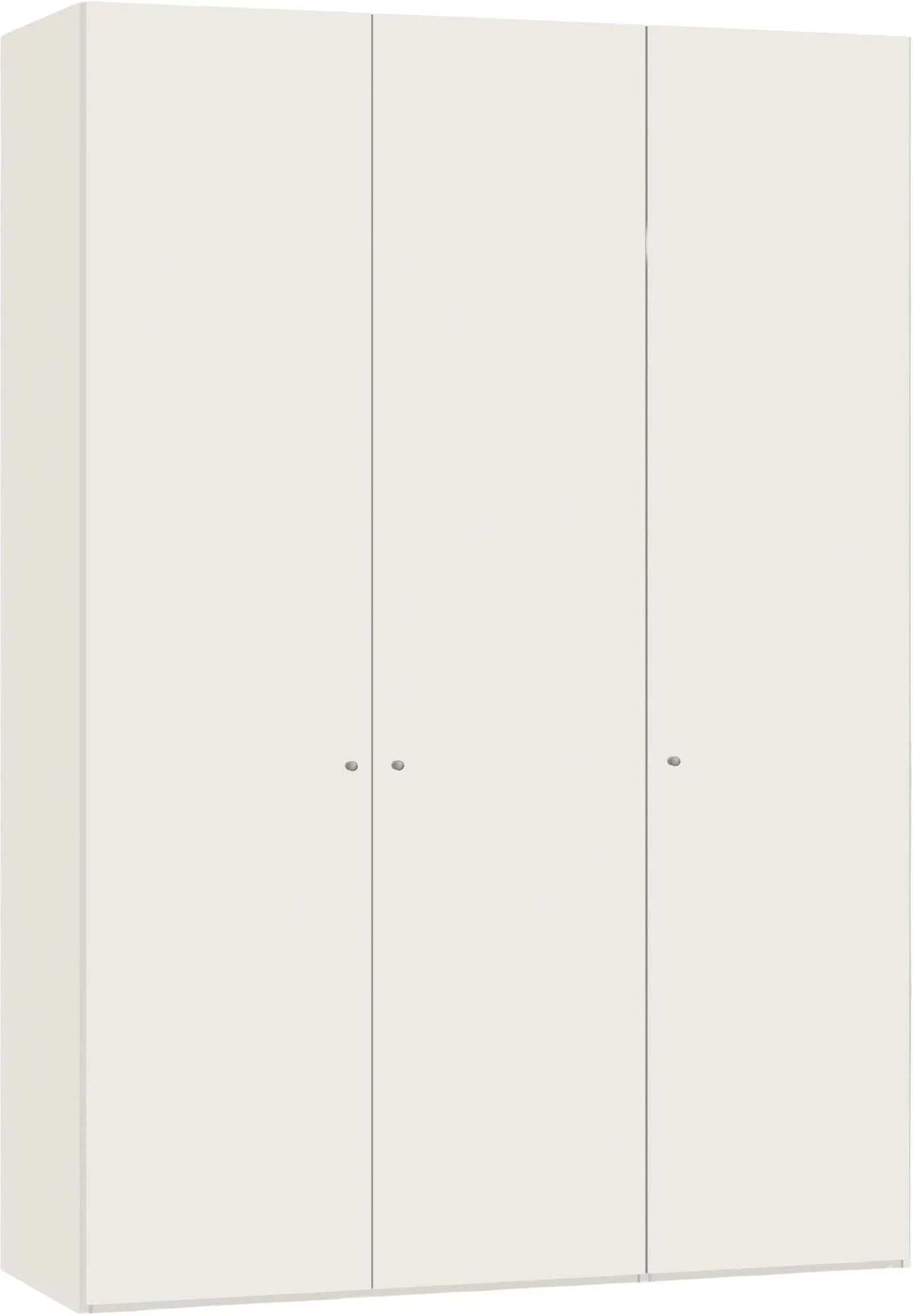 Eleganter Jutzler Drehtürenschrank, 3-türig, cremeweiß, platzsparend.
