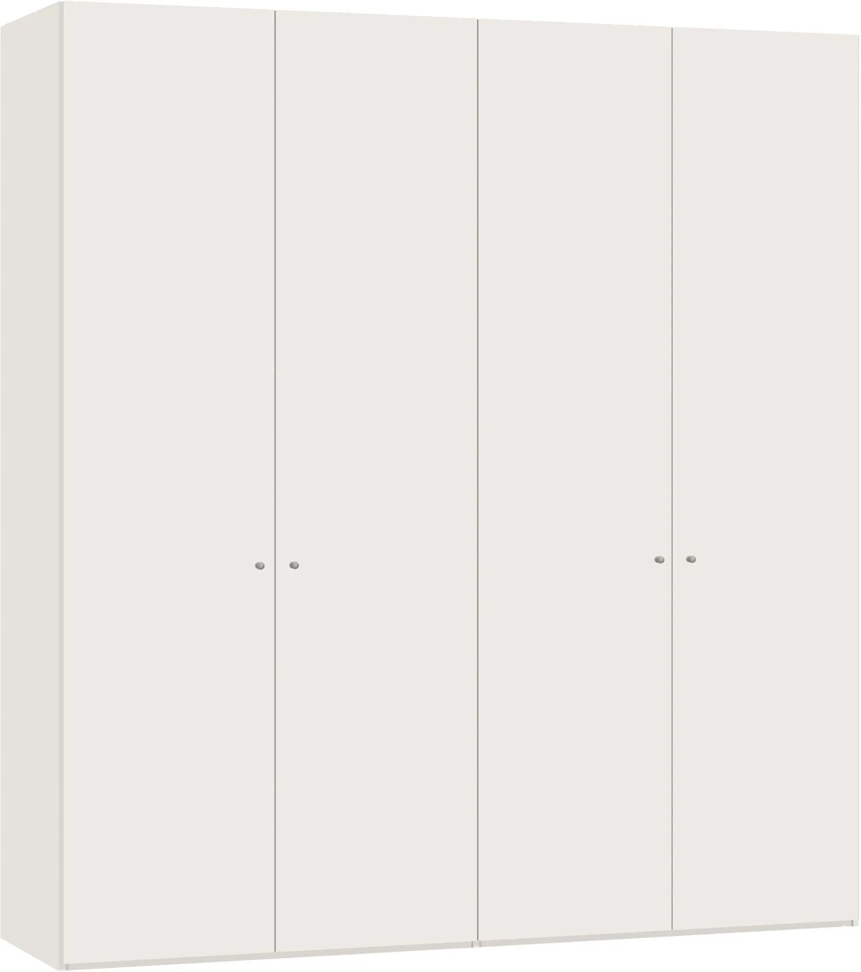 Stilvoller Jutzler Drehtürenschrank, 4 Türen, cremeweiß, inkl. Zubehör.