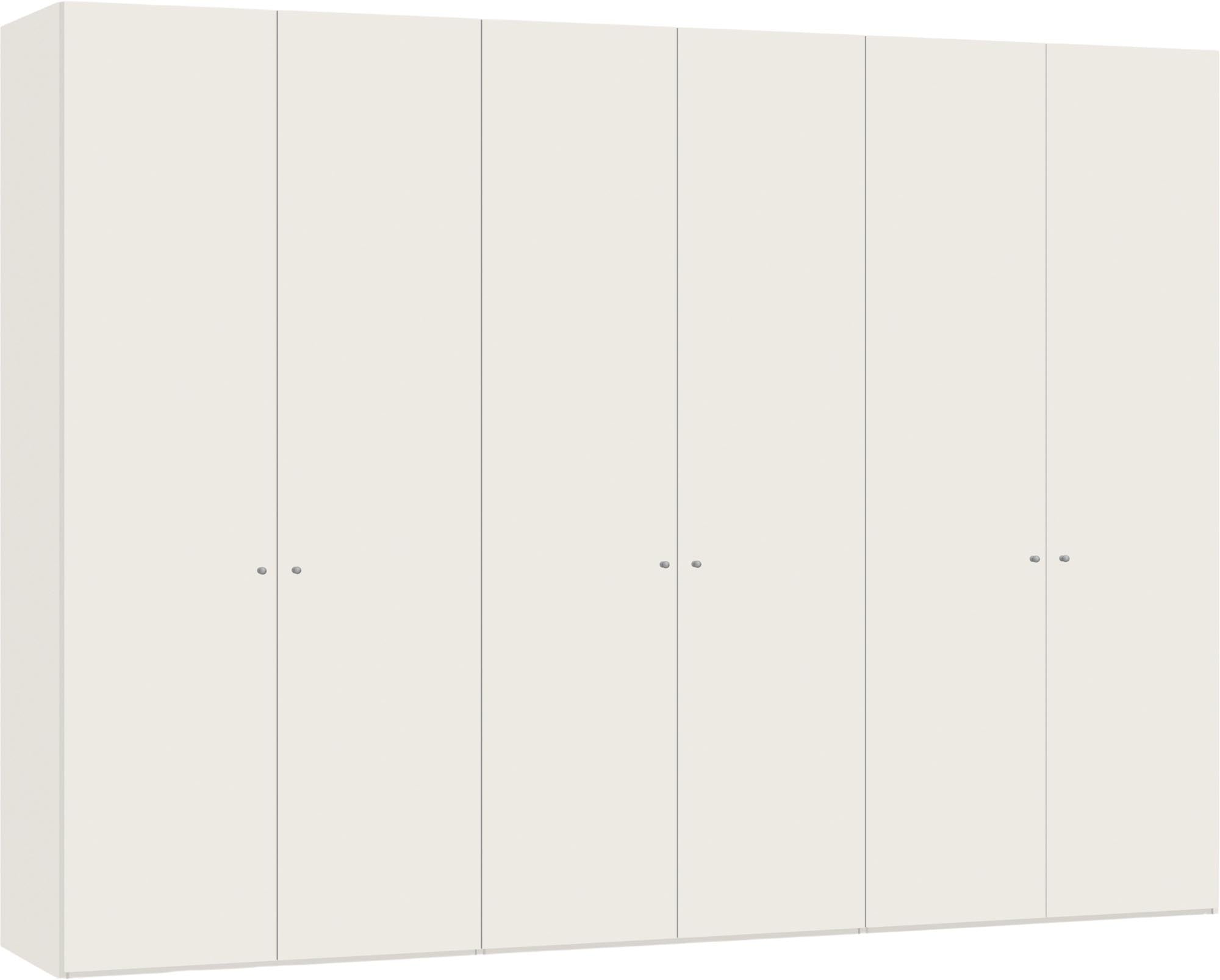 Stilvoller Jutzler Drehtürenschrank, 6 Türen, cremeweiss, geräumig.