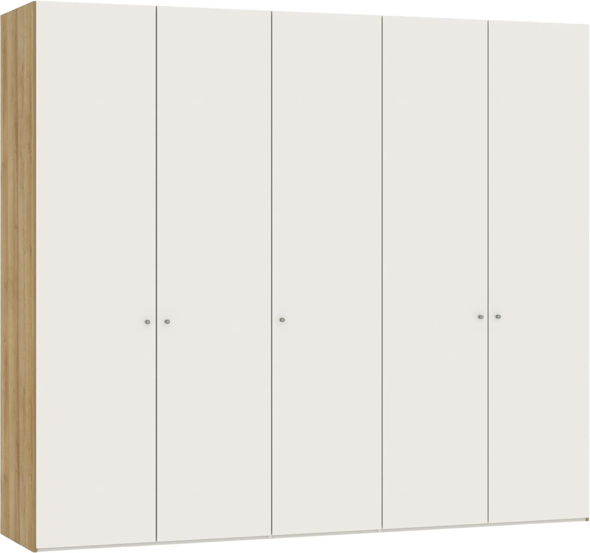 Jutzler Drehtürenschrank, 5 Türen, cremeweiß, modernes Design.