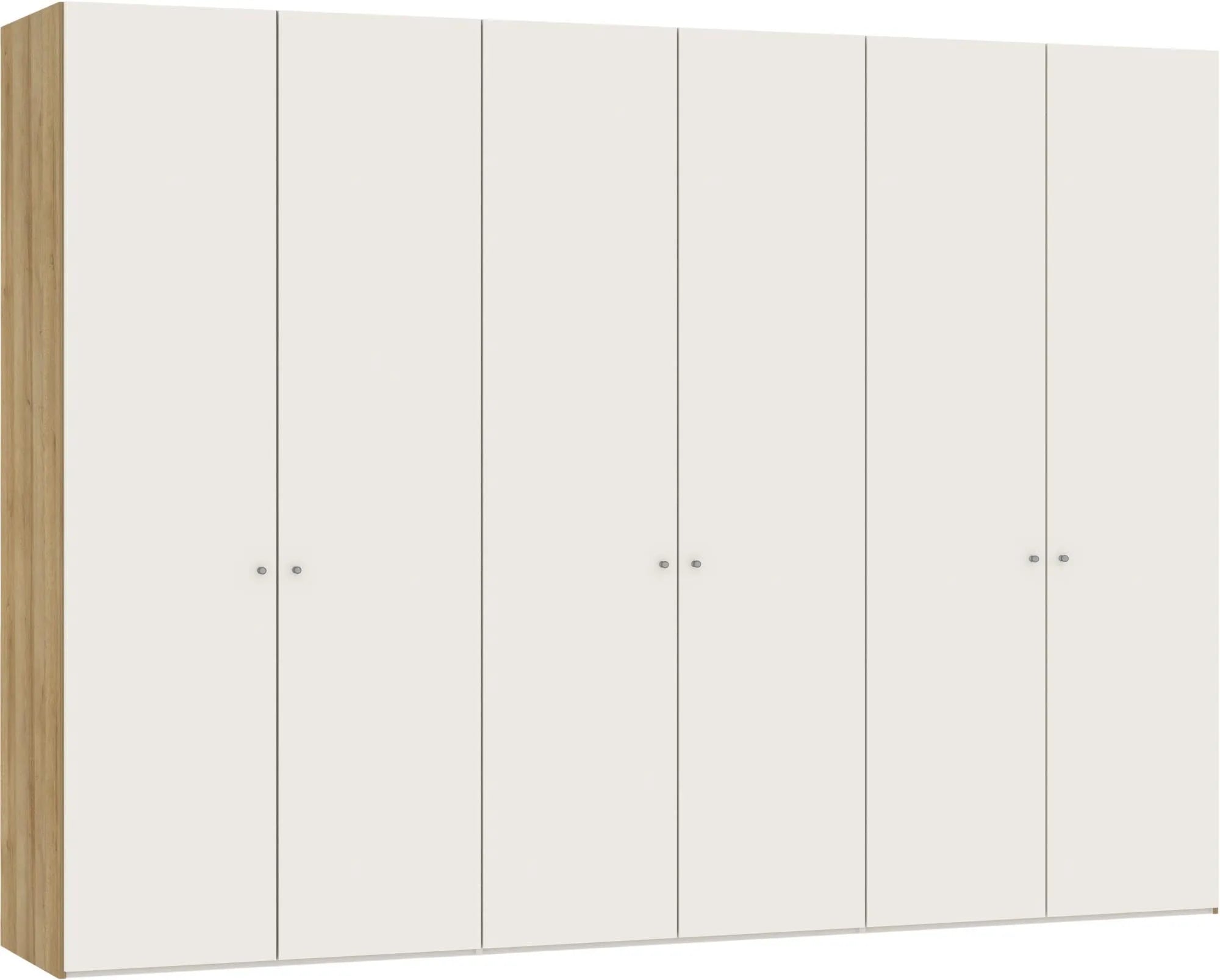 Geräumiger Jutzler Drehtürenschrank 6-türig in Cremeweiß mit Zubehör.