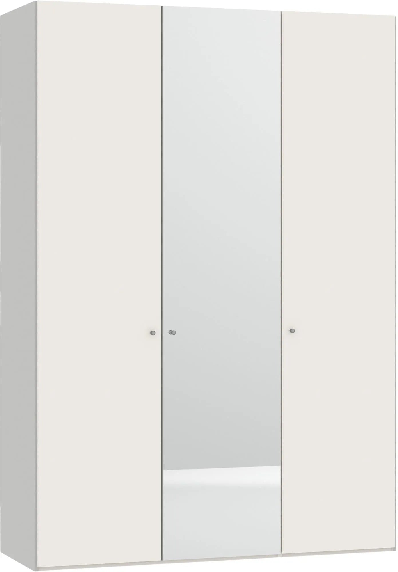 Stilvoller 3-türiger Jutzler Schrank in Cremeweiß mit Spiegel.