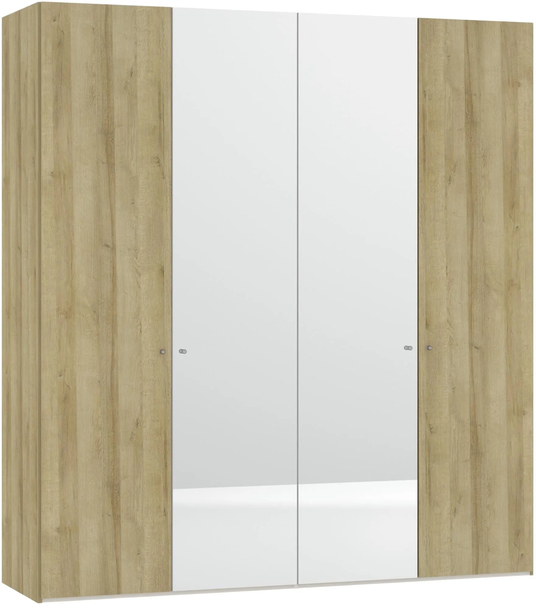 Moderner Jutzler Drehtürenschrank aus Eiche mit Spiegel, 4-türig.