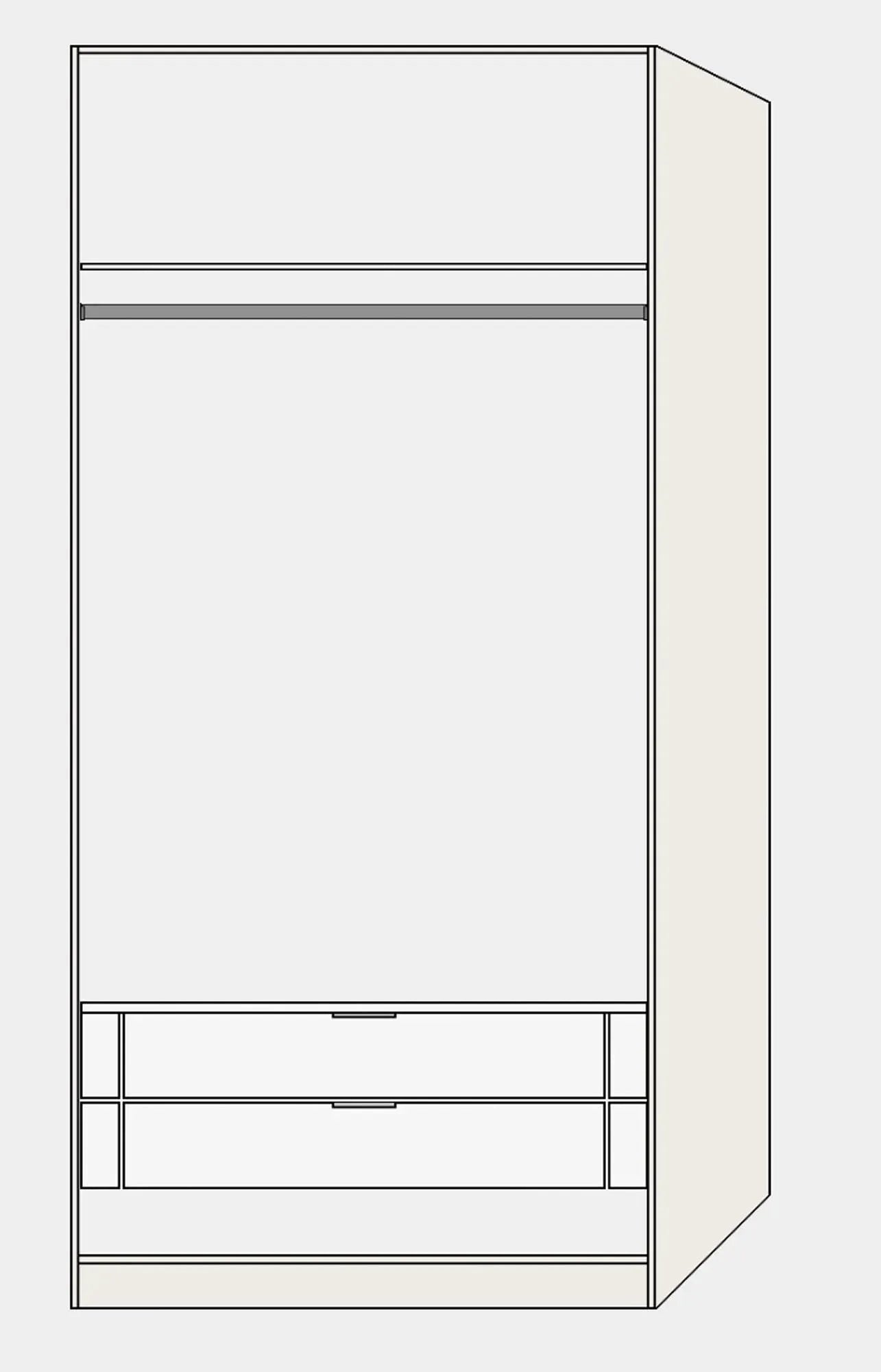 Eleganter 2-türiger Drehtürenschrank in Hellgrau von Jutzler.
