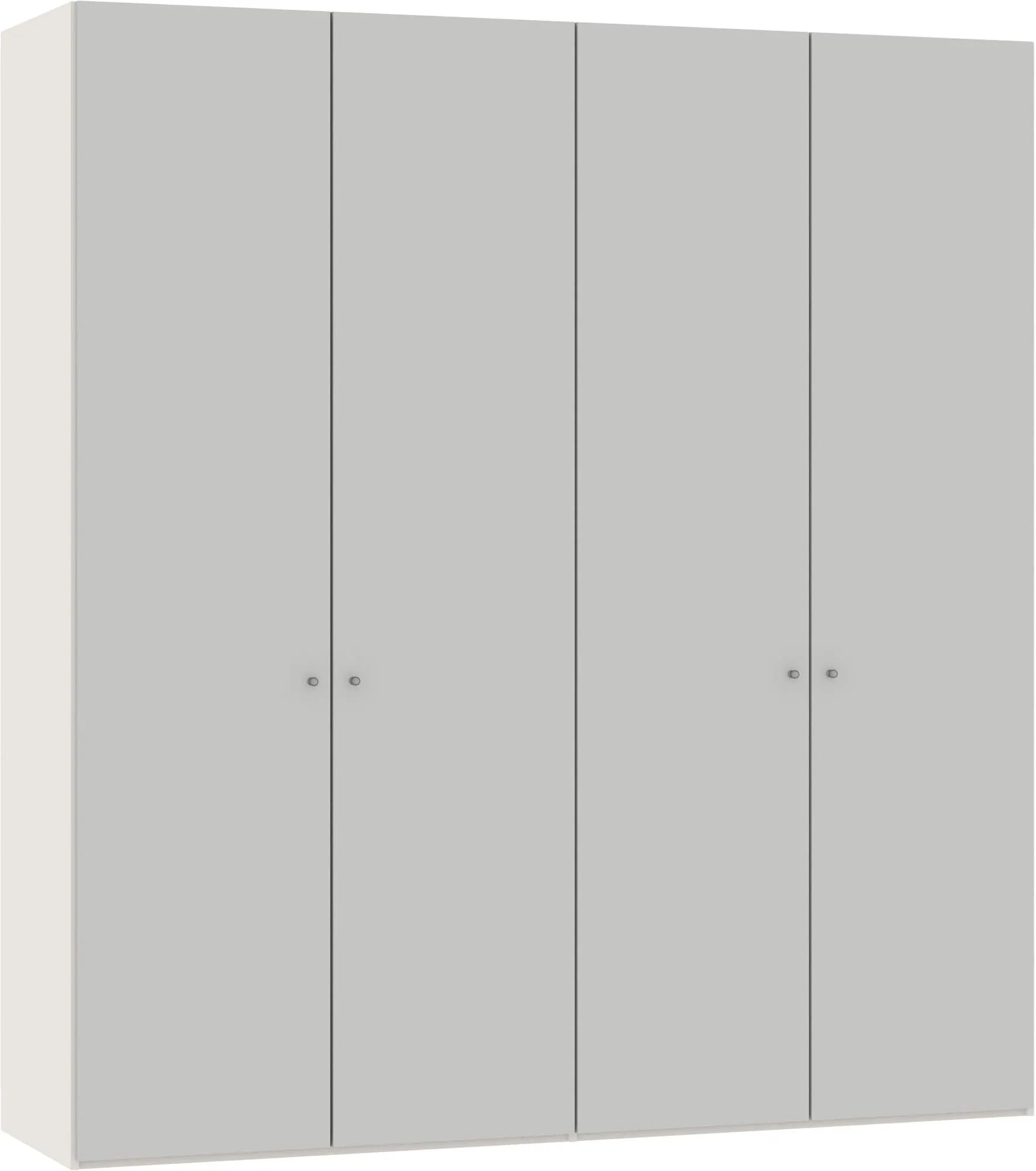 Eleganter 4-türiger Drehtürenschrank in Hellgrau von Jutzler.