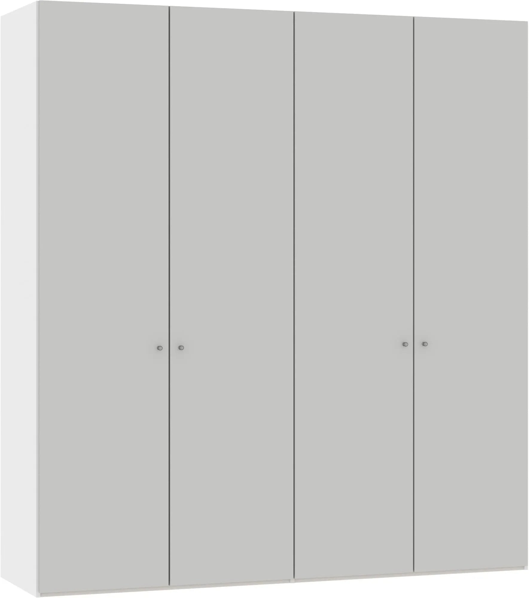 Eleganter Jutzler Schrank: 4 Türen, hellgrau, zeitloses Design.