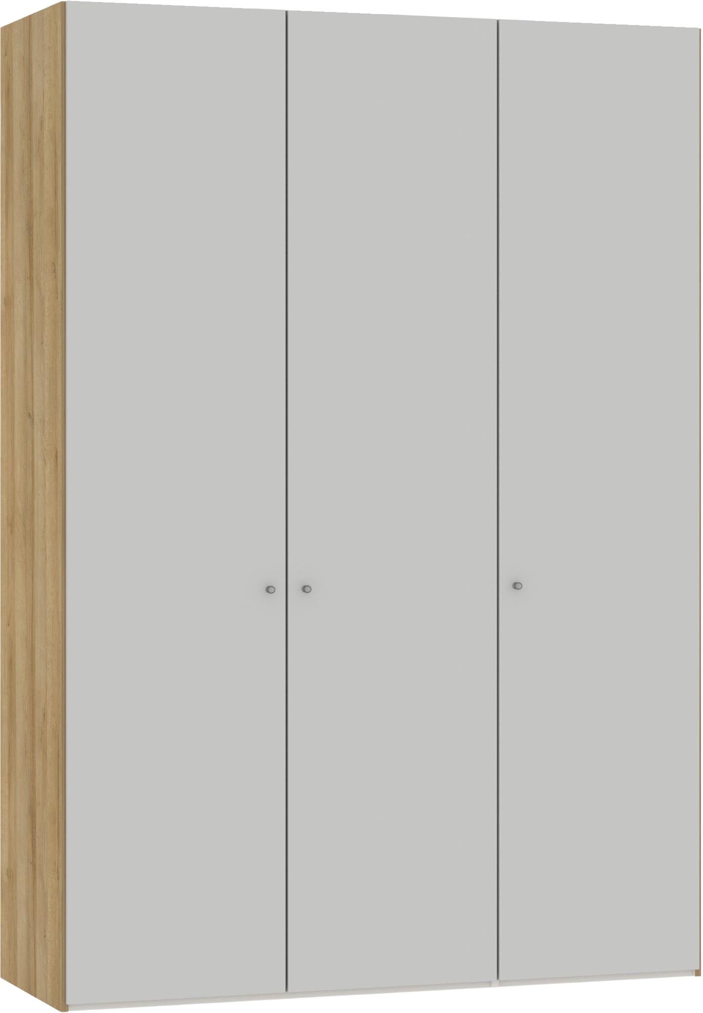 Eleganter Jutzler Drehtürenschrank 3-türig hellgrau mit Zubehör.