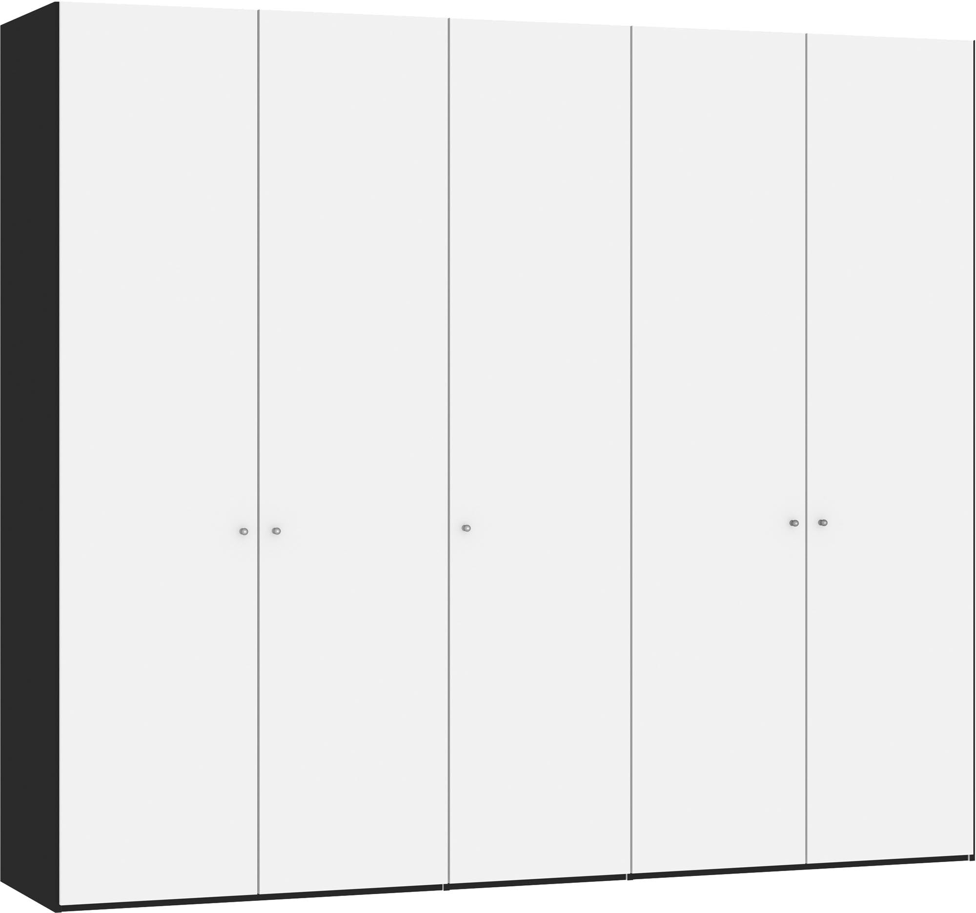 Stilvoller Jutzler Drehtürenschrank 5-türig in Premiumweiss mit Extras.