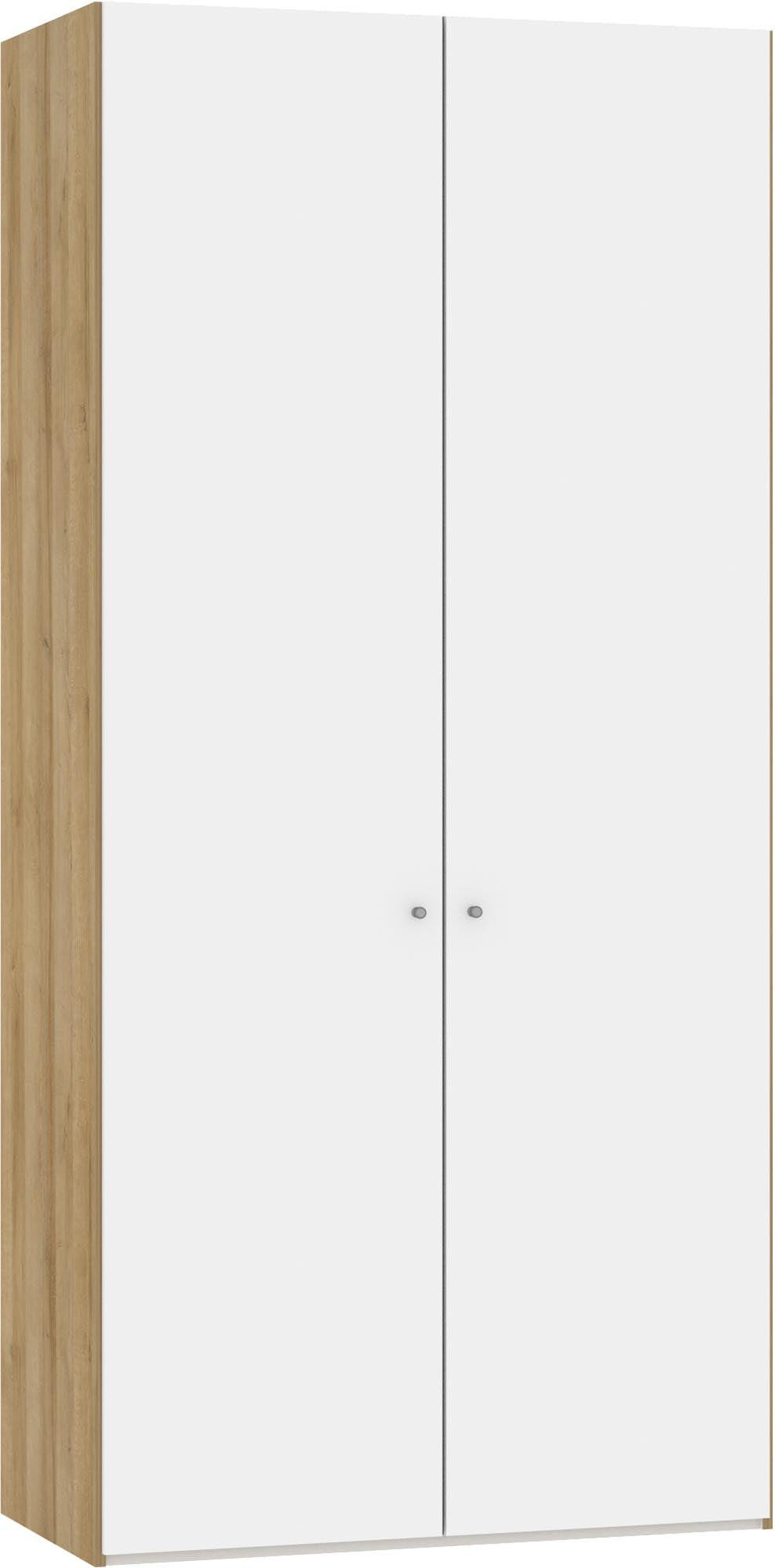 Stilvoller Jutzler Drehtürenschrank 2-türig in Premiumweiß inkl. Zubehör.