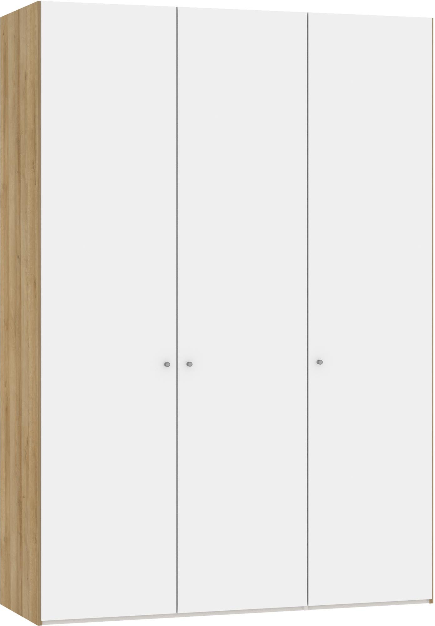 Jutzler 3-türiger Drehtürenschrank in Premiumweiß mit Zubehör.