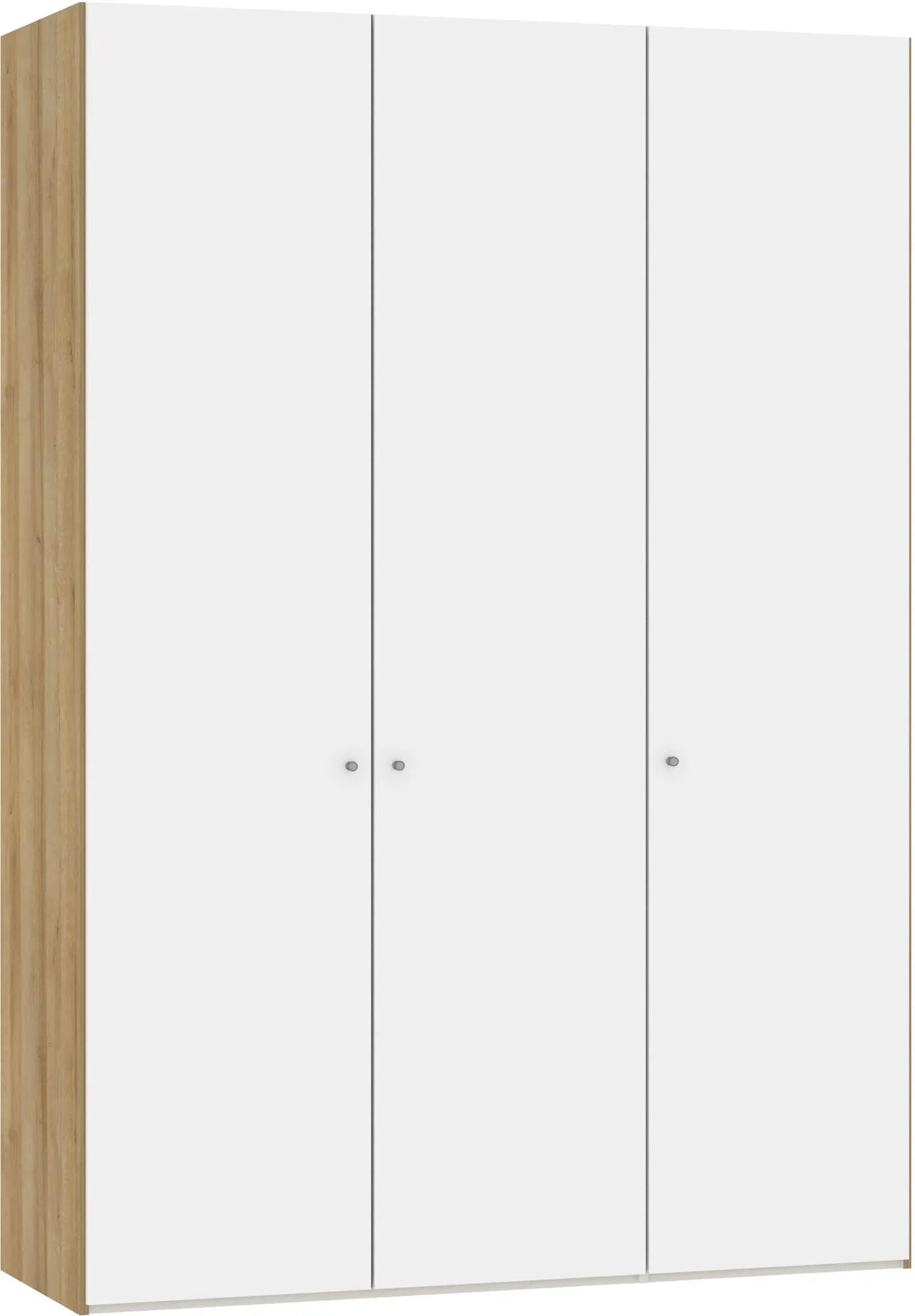 Jutzler 3-türiger Drehtürenschrank in Premiumweiß mit Zubehör.
