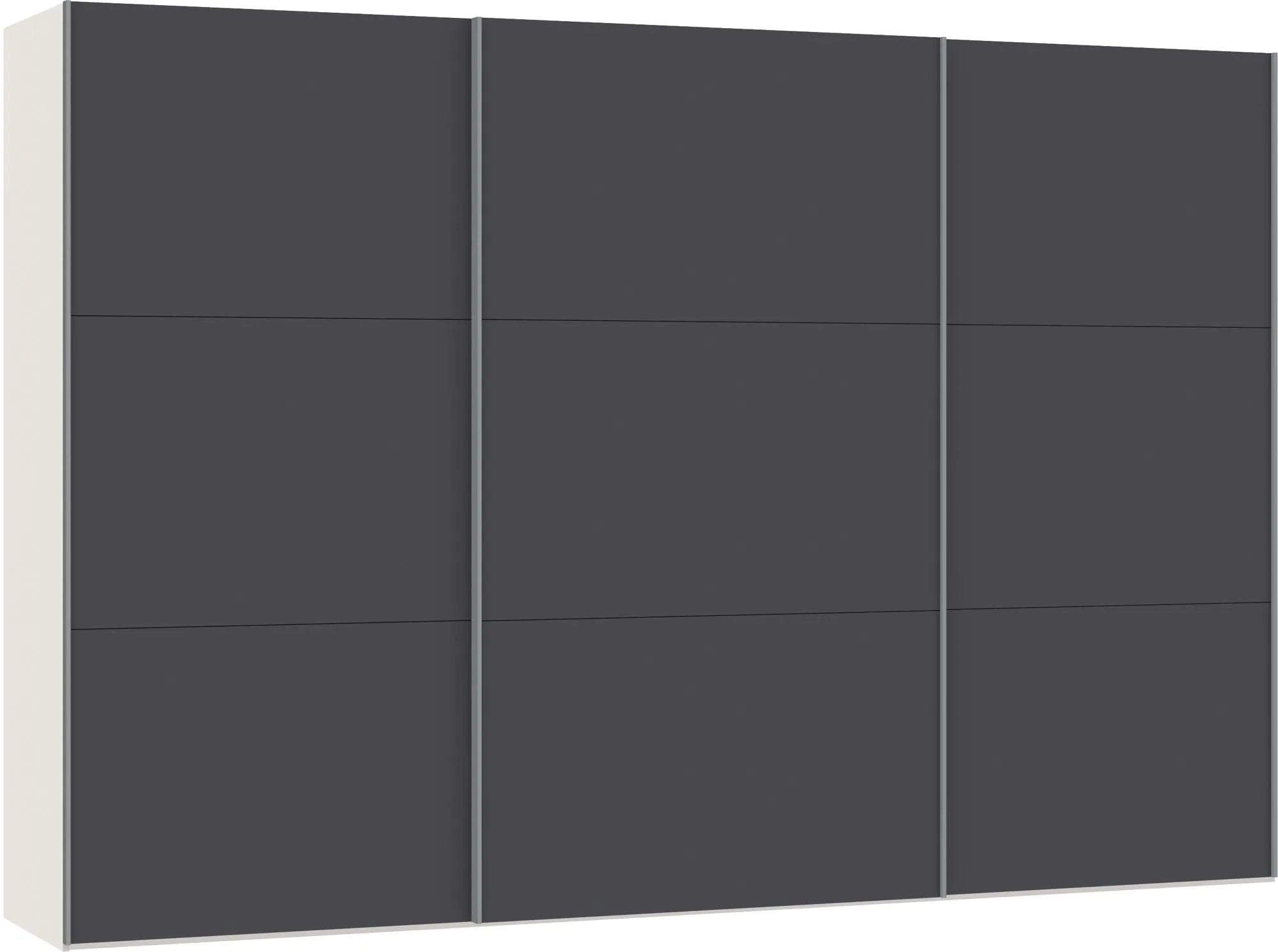 Eleganter XXL Schwebetürenschrank in Anthrazit mit Zubehör von Jutzler.