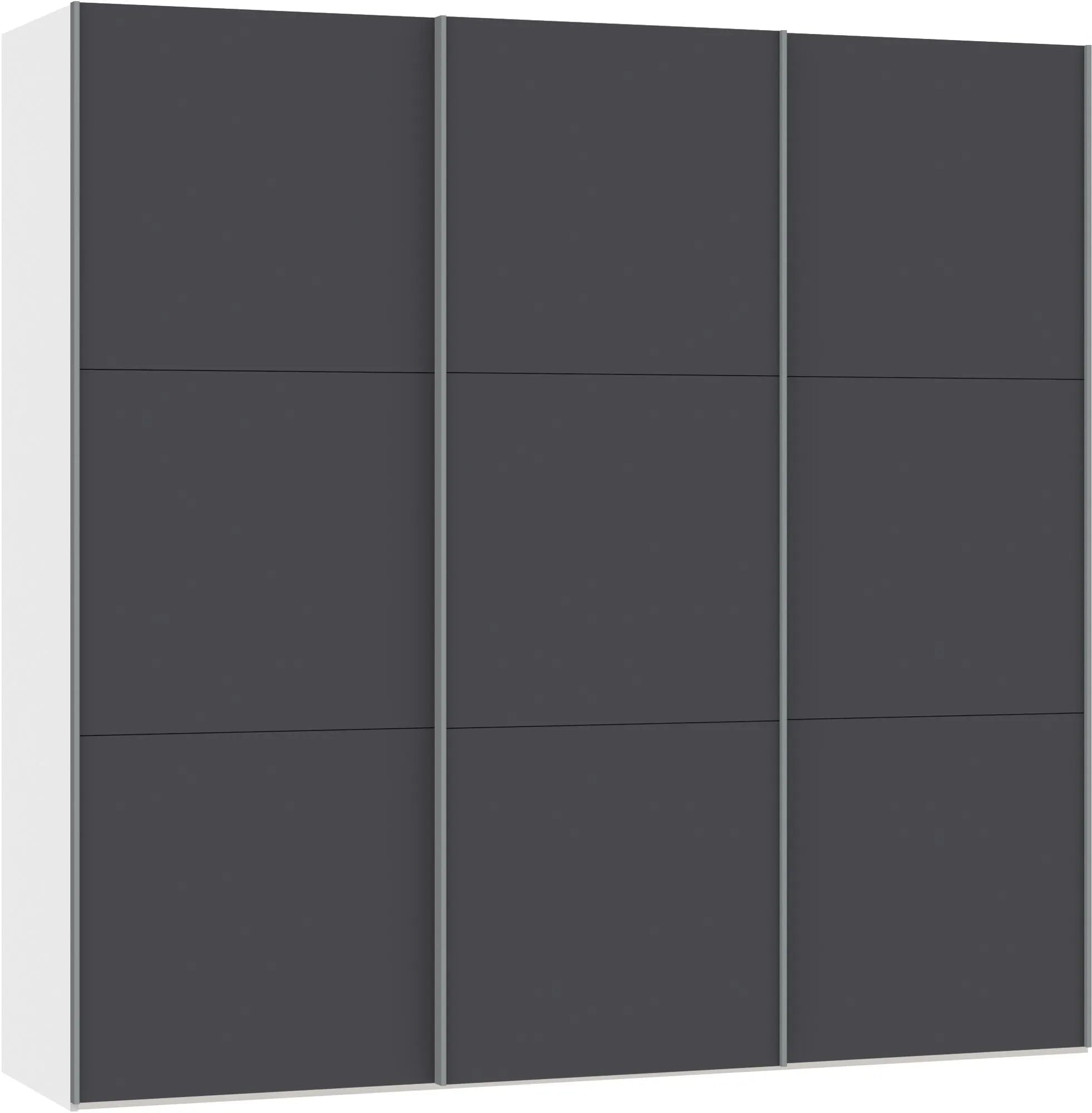 Eleganter Jutzler Schwebetürenschrank S in zeitlosem Anthrazit.