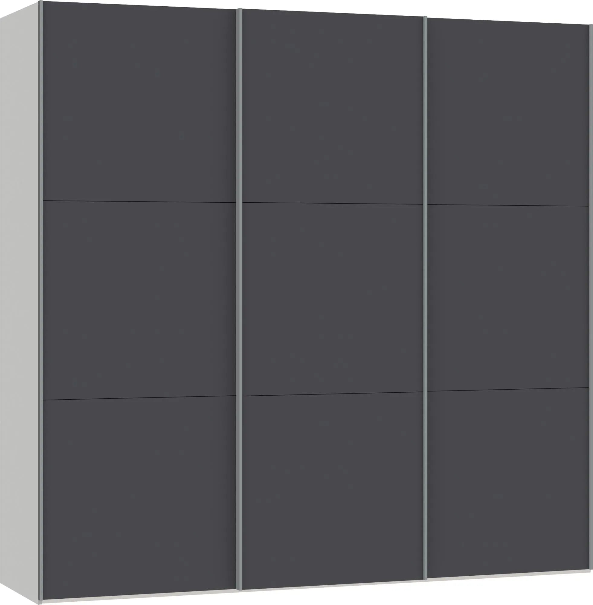 Stilvoller Jutzler Schwebetürenschrank S in edlem Anthrazit-Design.